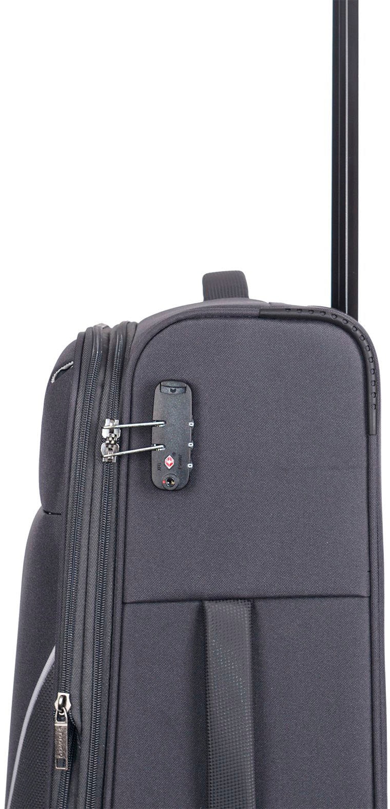 Stratic Weichgepäck-Trolley »Strong M, anthracite«, 4 Rollen, Reisekoffer großer Koffer Aufgabegepäck TSA-Schloss