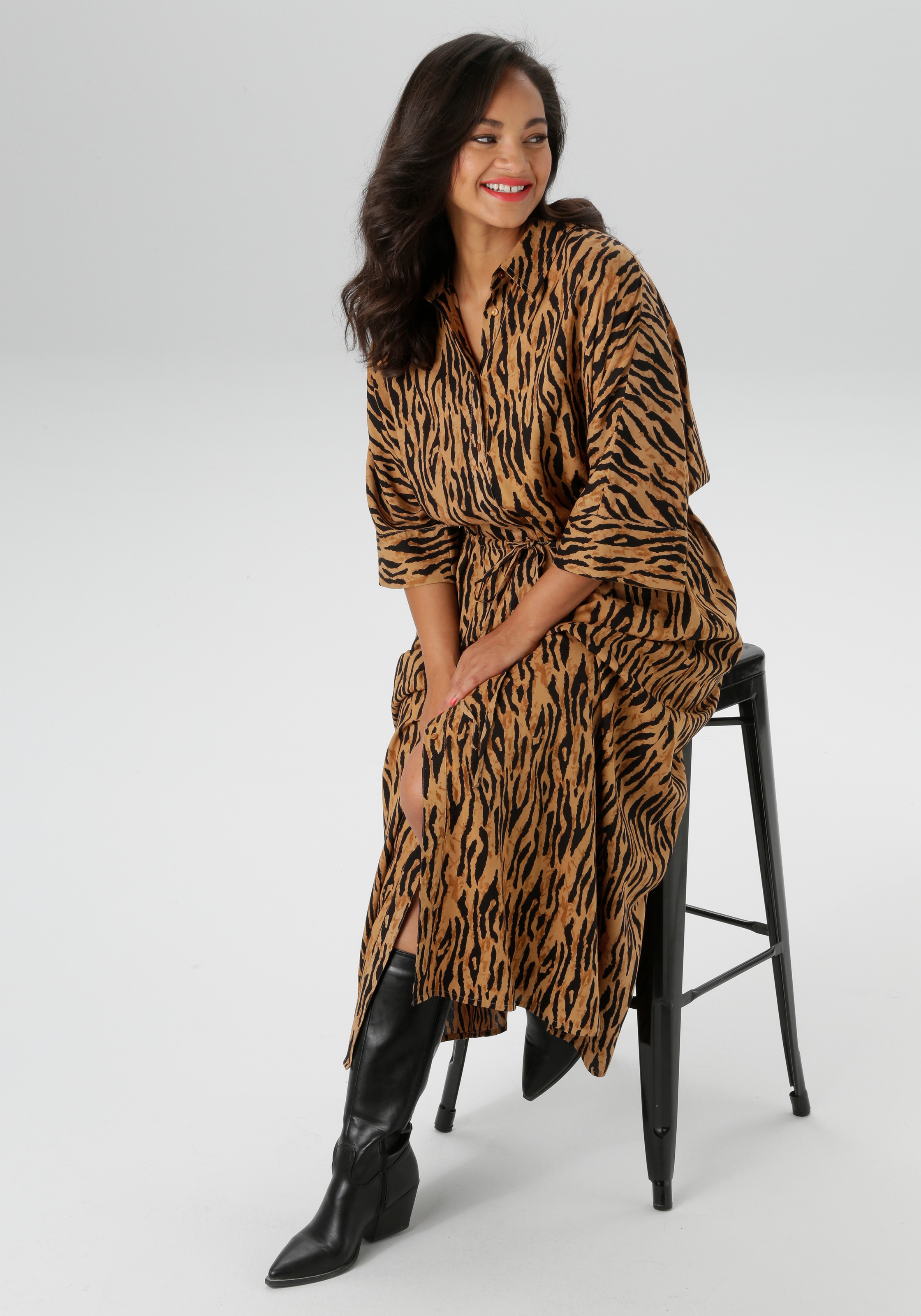 Aniston PLUS Blusenkleid, in Tigermuster - NEUE KOLLEKTION