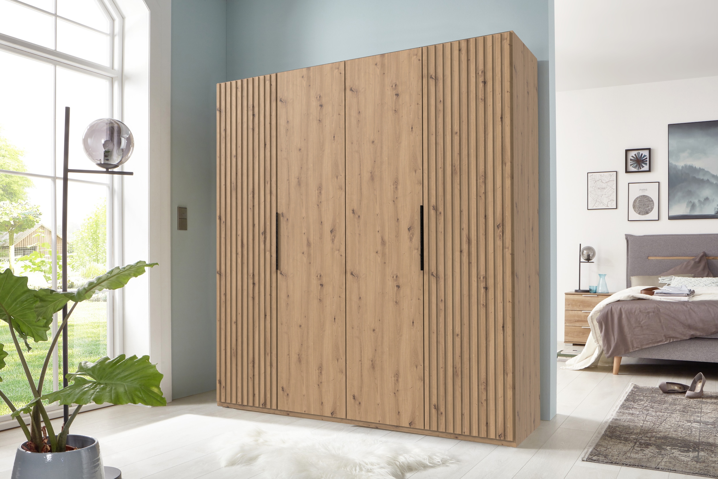 Wimex Drehtürenschrank »Andorra by fresh to go«, Mit 3D-Leisten für Akustikpaneel-Optik