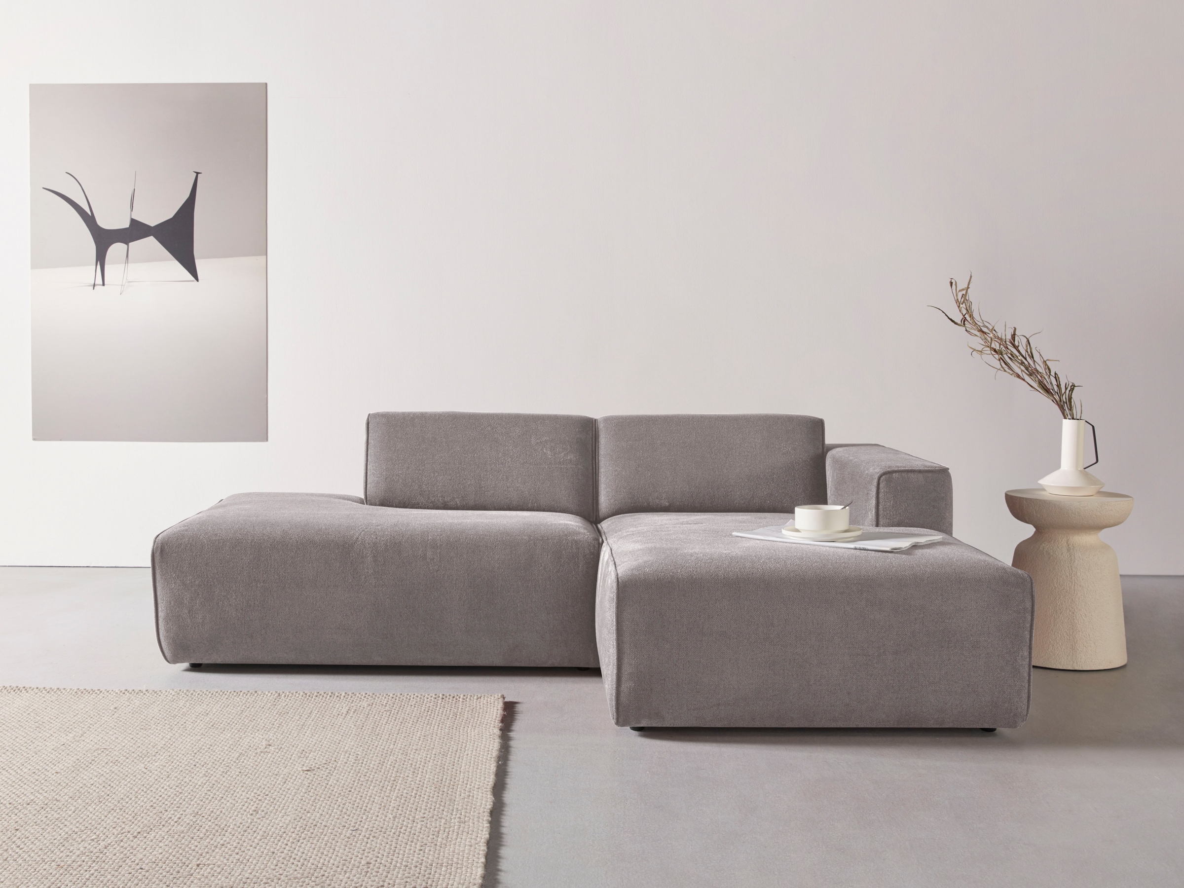 Ecksofa »Noord«, mit Kedernaht, Breite 227 cm, Cord, Struktur