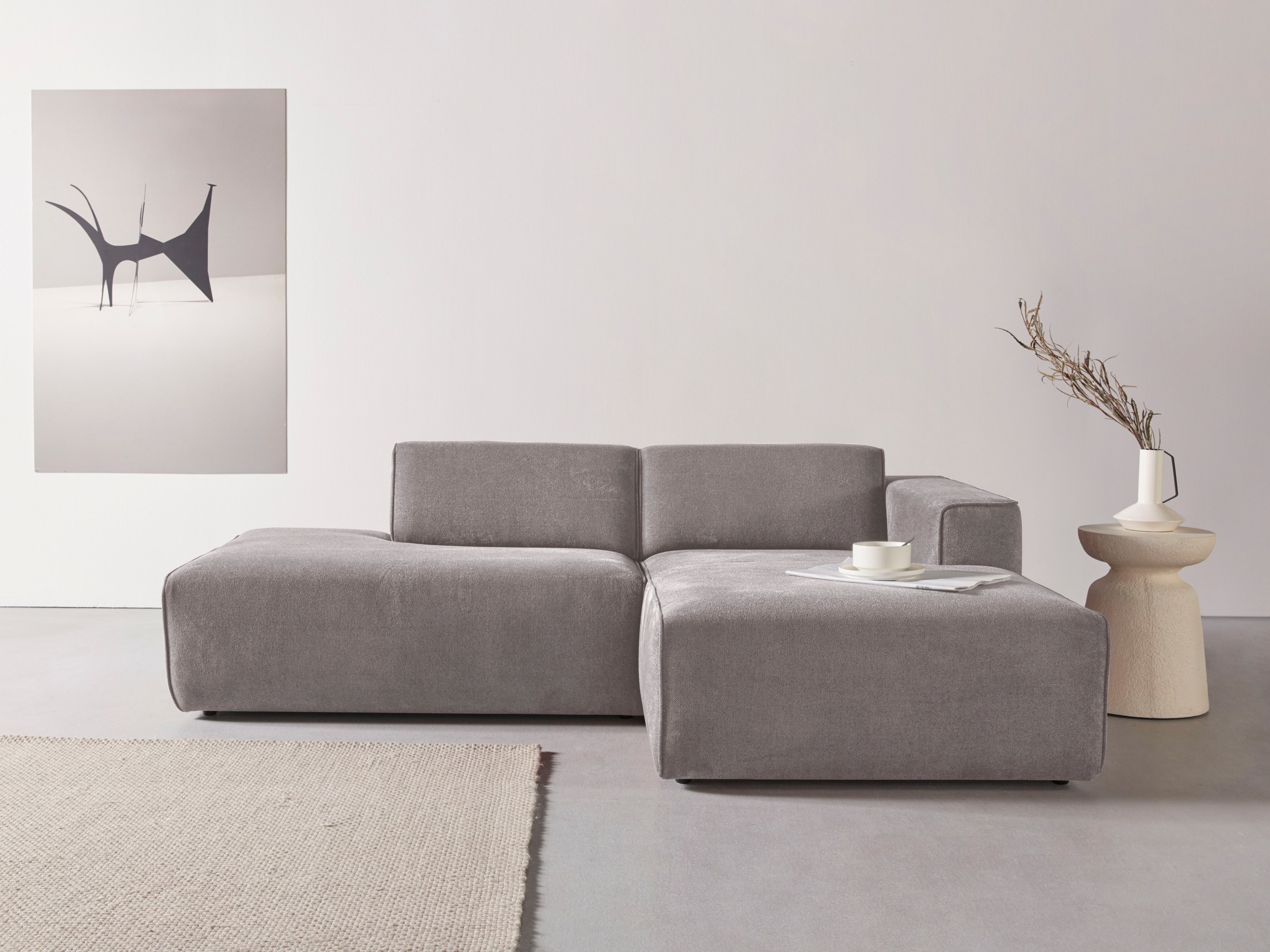 Home affaire Ecksofa »Noord mit Kedernaht, Breite 227 cm, L-Form« Cord, Str günstig online kaufen