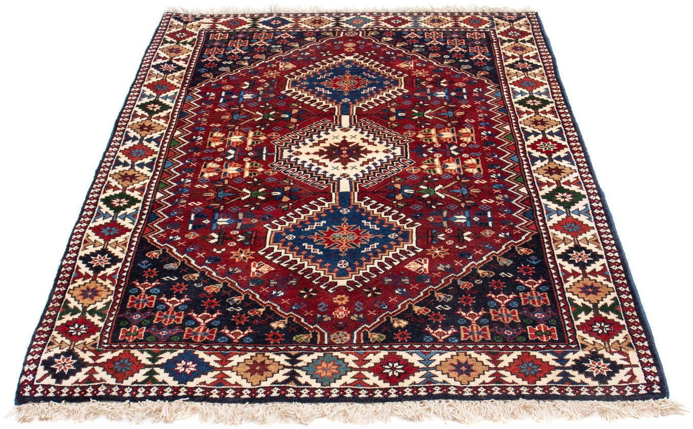 morgenland Wollteppich »Yalameh Medaillon Blu scuro 152 x 97 cm«, rechtecki günstig online kaufen