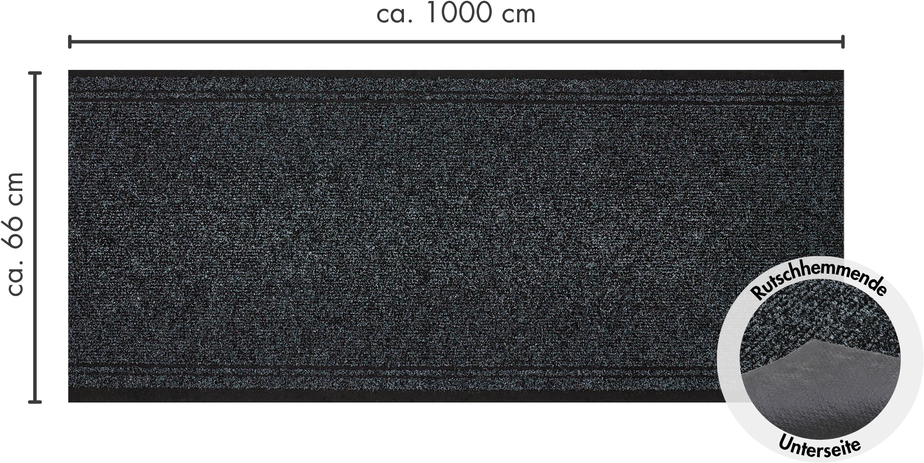 Andiamo Läufer »Mitch, Made in Belgium«, rechteckig, 6 mm Höhe, Schmutzfangläufer, meliert, mit Bordüre, In- und Outdoor geeignet