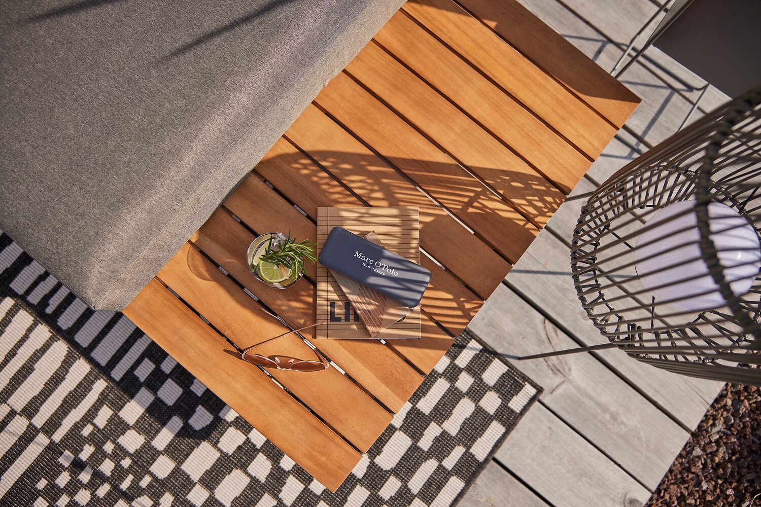 MERXX Gartenlounge-Set »Athen« 1x Eckbank, 1x Tisch 95x95 cm, inkl. Sitz- und  Rückenkissen, 15 Stk. tlg. Aluminiumgestell mit Akazienholz, FSC 100%, Unser Dauertiefpreis