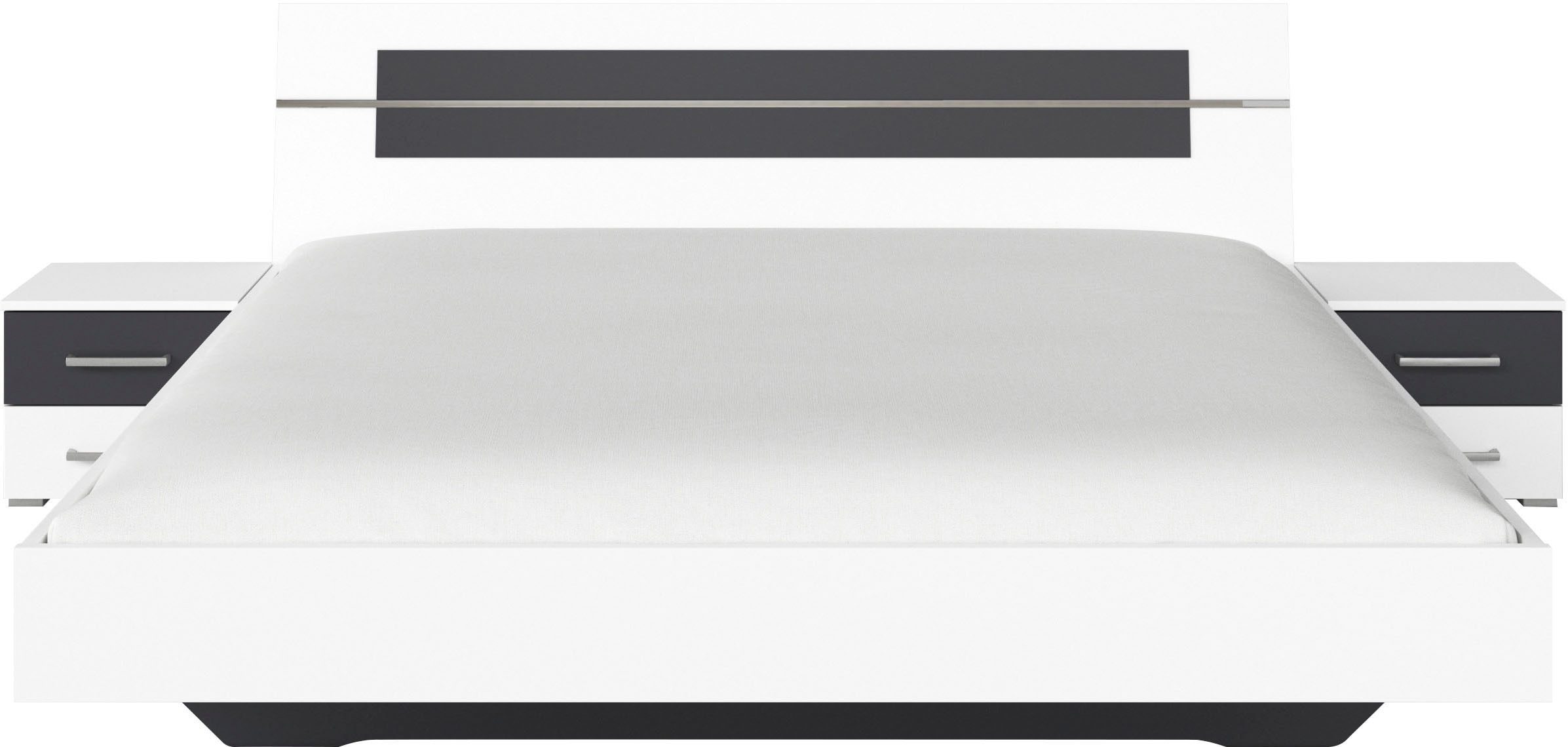 rauch Bettanlage »Doppelbett Futonbett BURANO in schwebender Optik«, (Set, 3 tlg.), und abgesetztem Kopfteil mit 2 Nachttischen MADE IN GERMANY