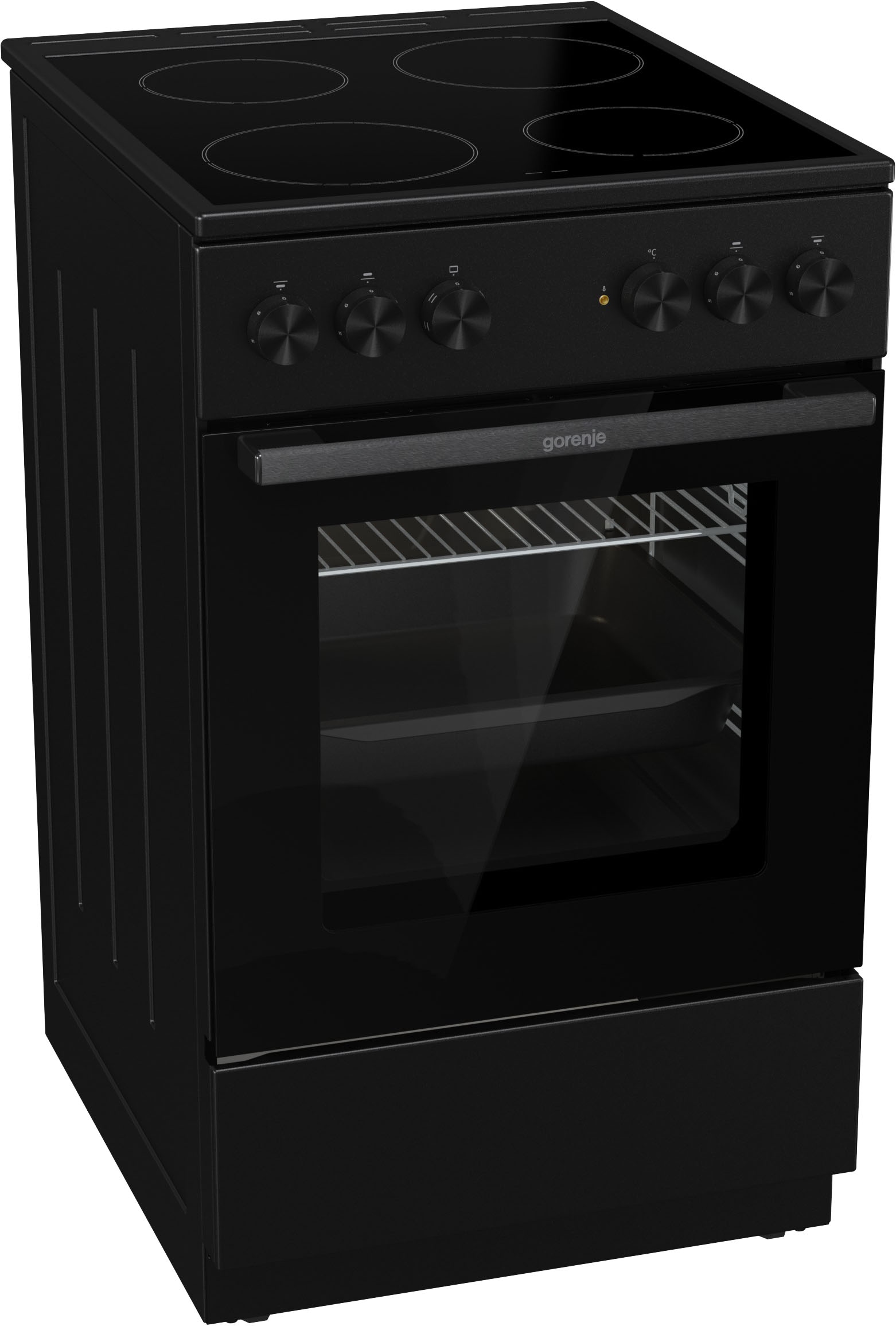 GORENJE Elektro-Standherd »GEC5A20BG« mit 1-fach-Teleskopauszug Aqua Clean 1 Stk. tlg. Black Design
