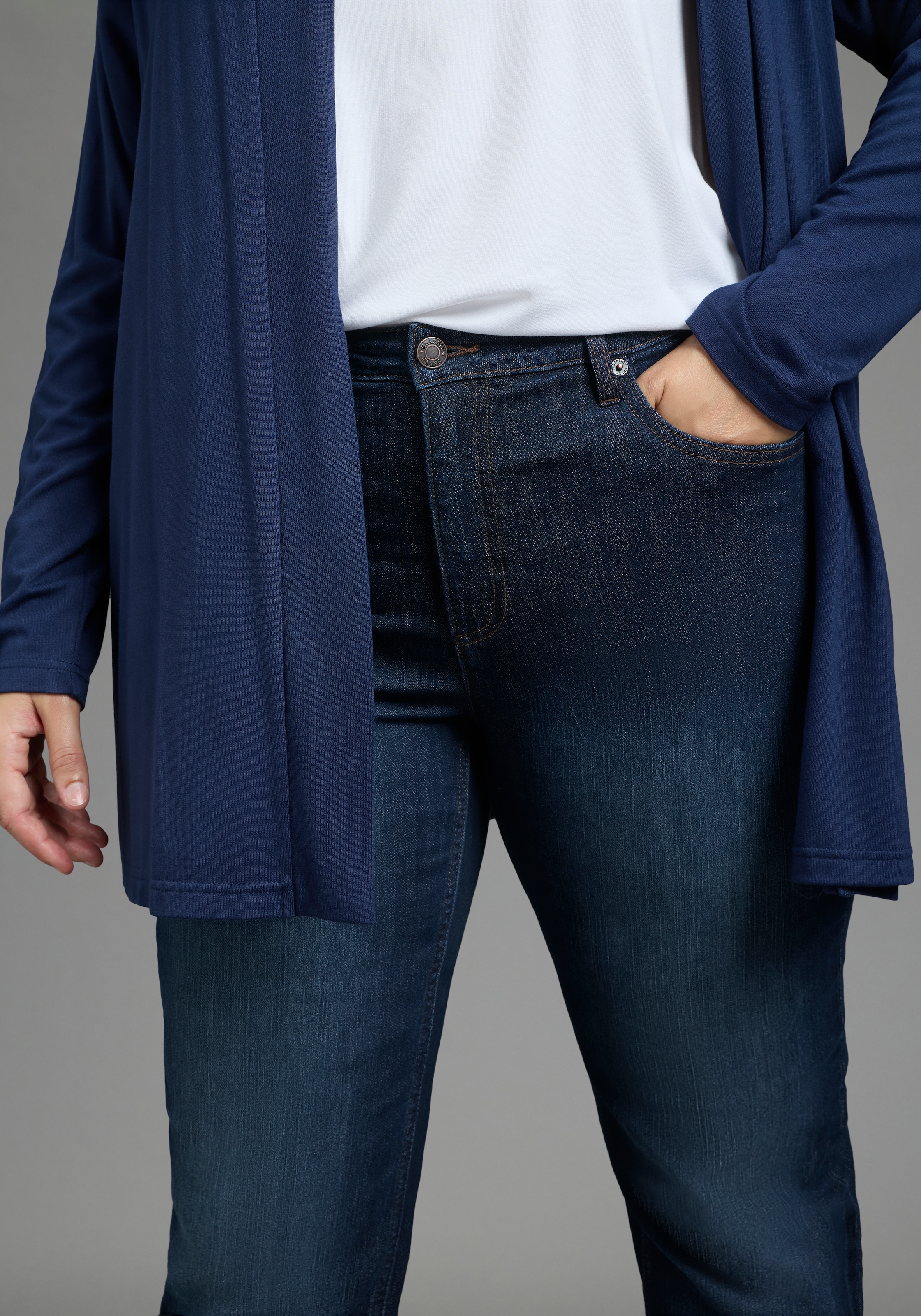 Laura Scott CURVE Gerade Jeans »Große Größen« Straight-Fit, gerader Beinverlauf, hohe Leibhöhe