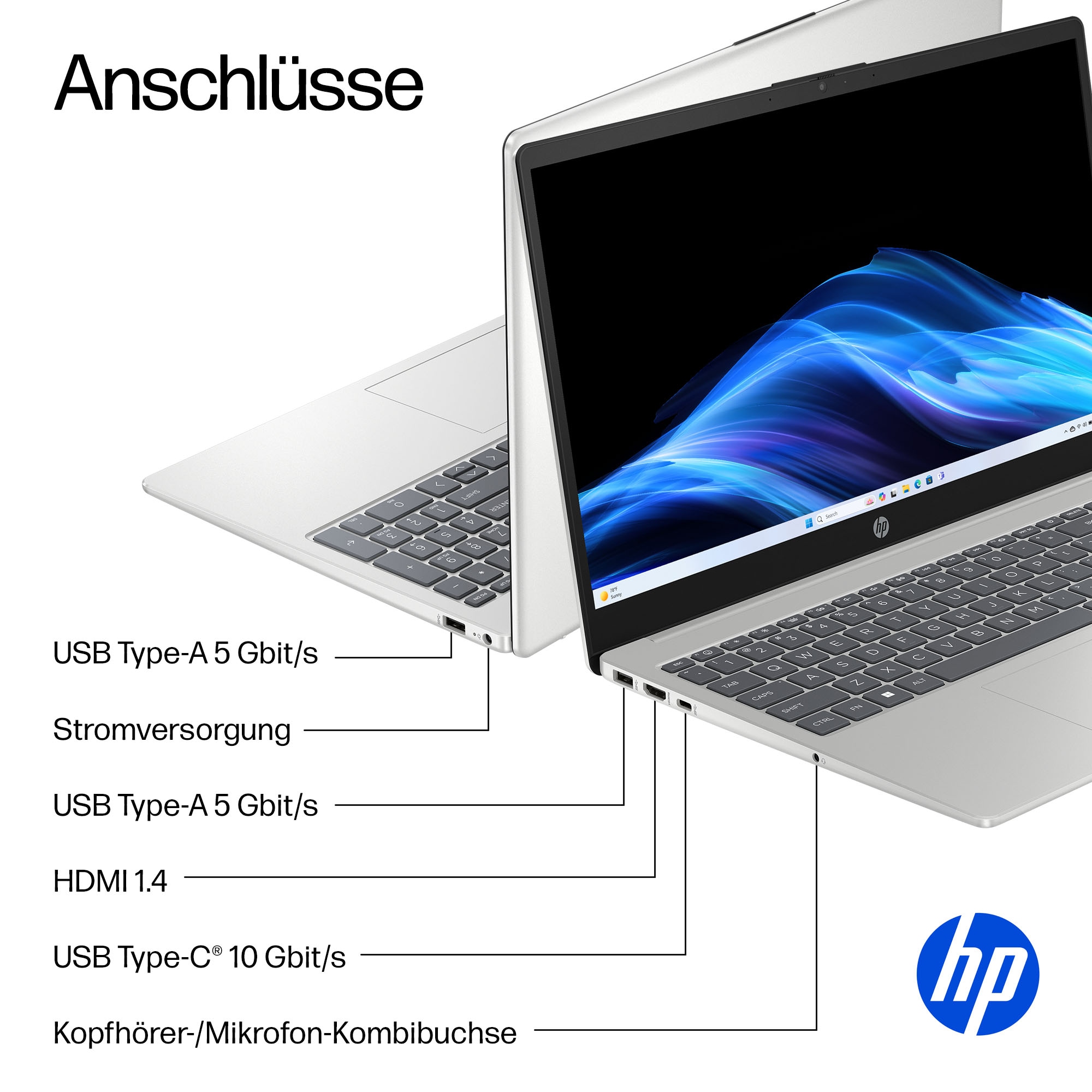 HP Notebook »15-fc1054ngx« 39,6 cm / 15,6 ″ AMD Ryzen 5 Radeon Graphics 256 GB SSD