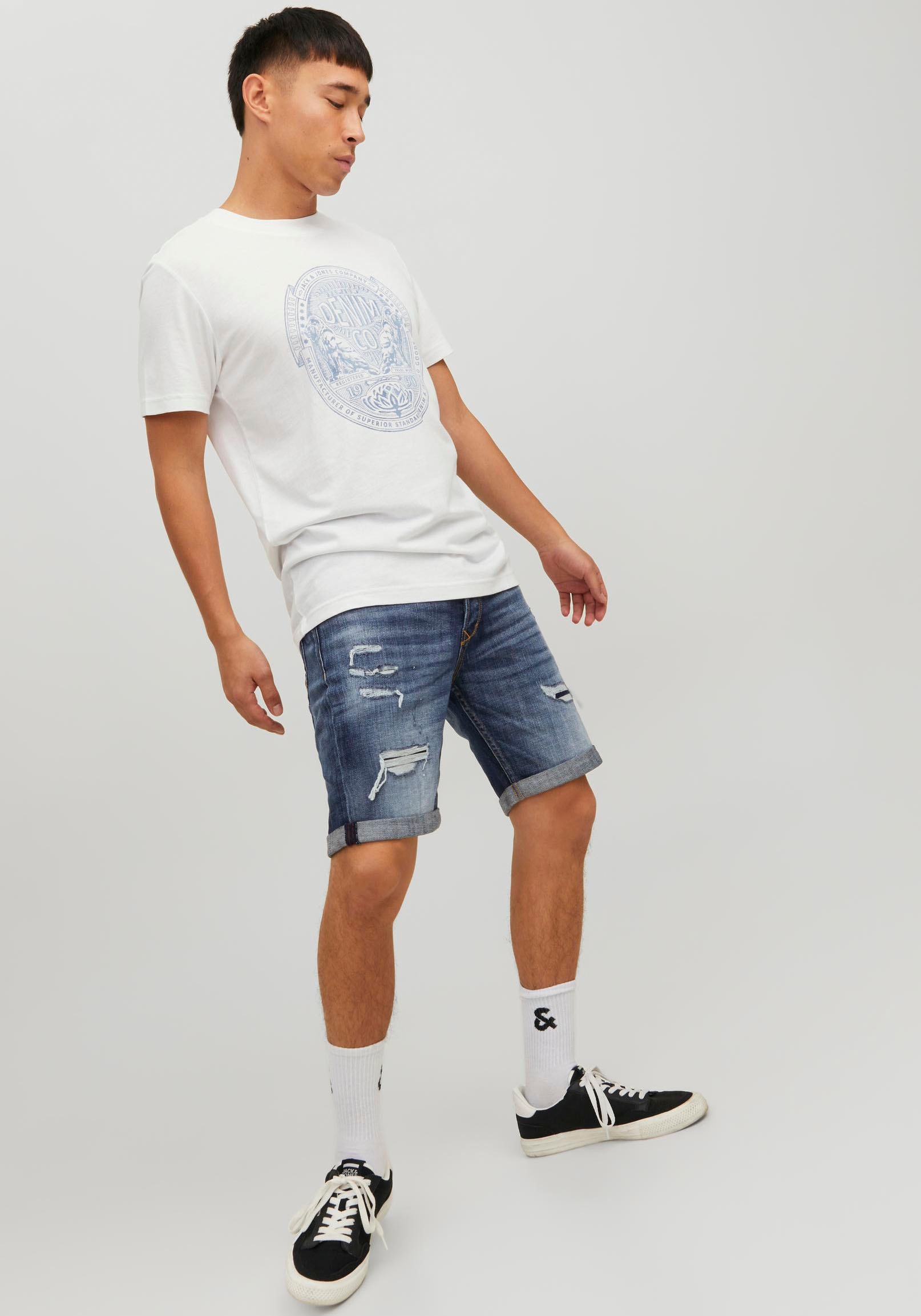 9. Bild von Jack & Jones Jeansshorts »JJIRICK JJBLAIR SHORTS GE 840 SN«, mit Destroyed Effekt