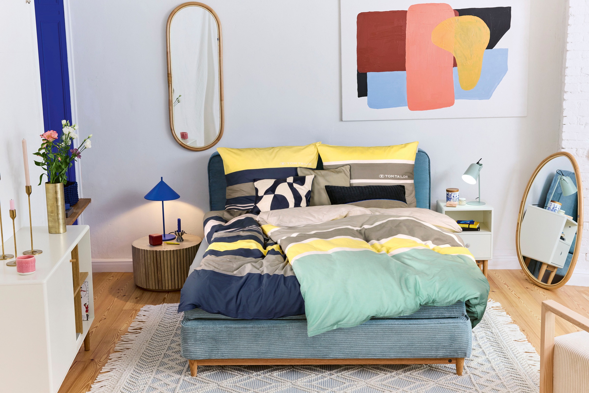 TOM TAILOR HOME Bettwäsche »Felix in Gr. 135x200 oder 155x220 cm«, mit GRATIS-Zugabe: Gästehandtuch (100% Baumwolle), mit Reißverschluss