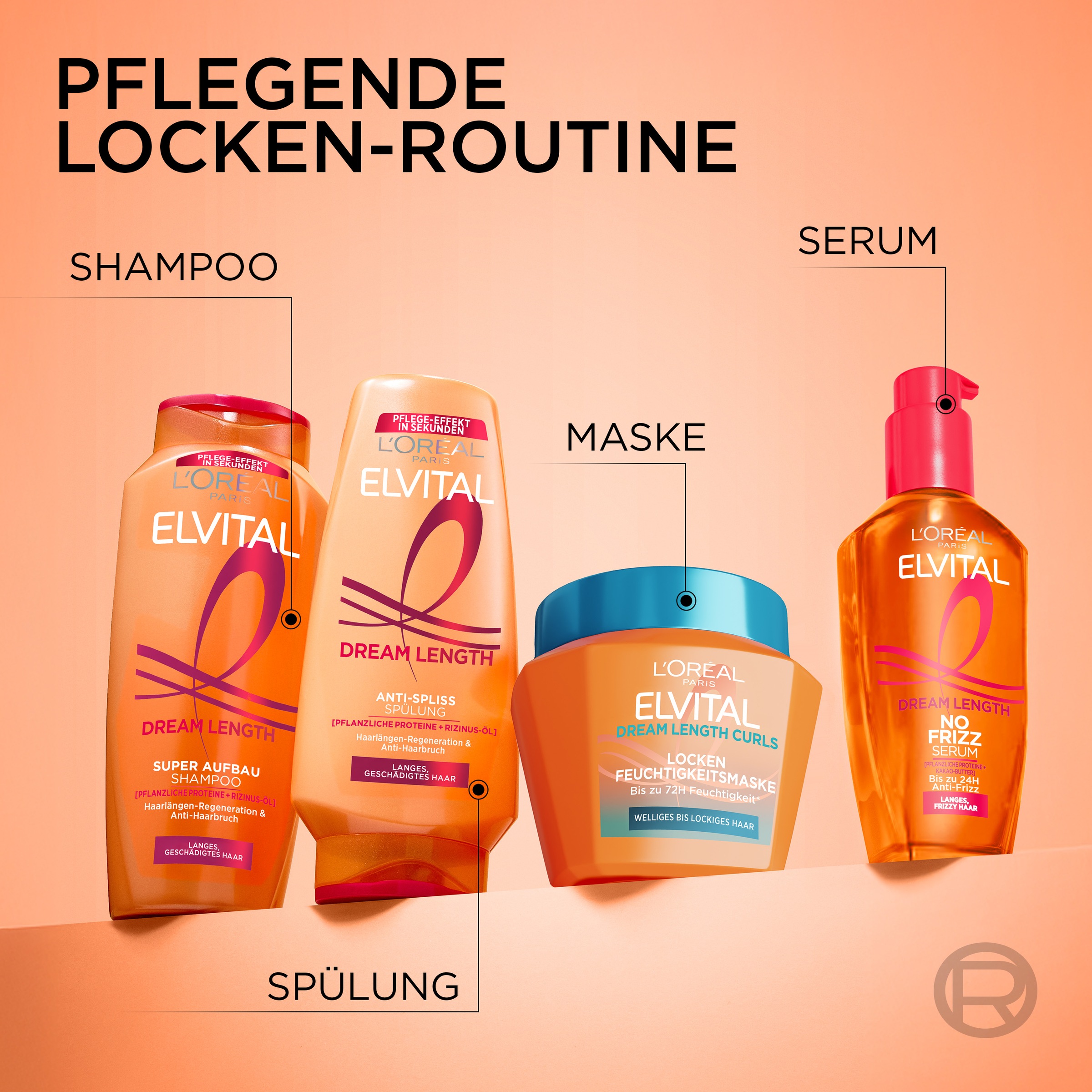 L'ORÉAL PARIS Haarmaske »ELVITAL DREAM LENGTH CURLS« für welliges bis lockiges Haar