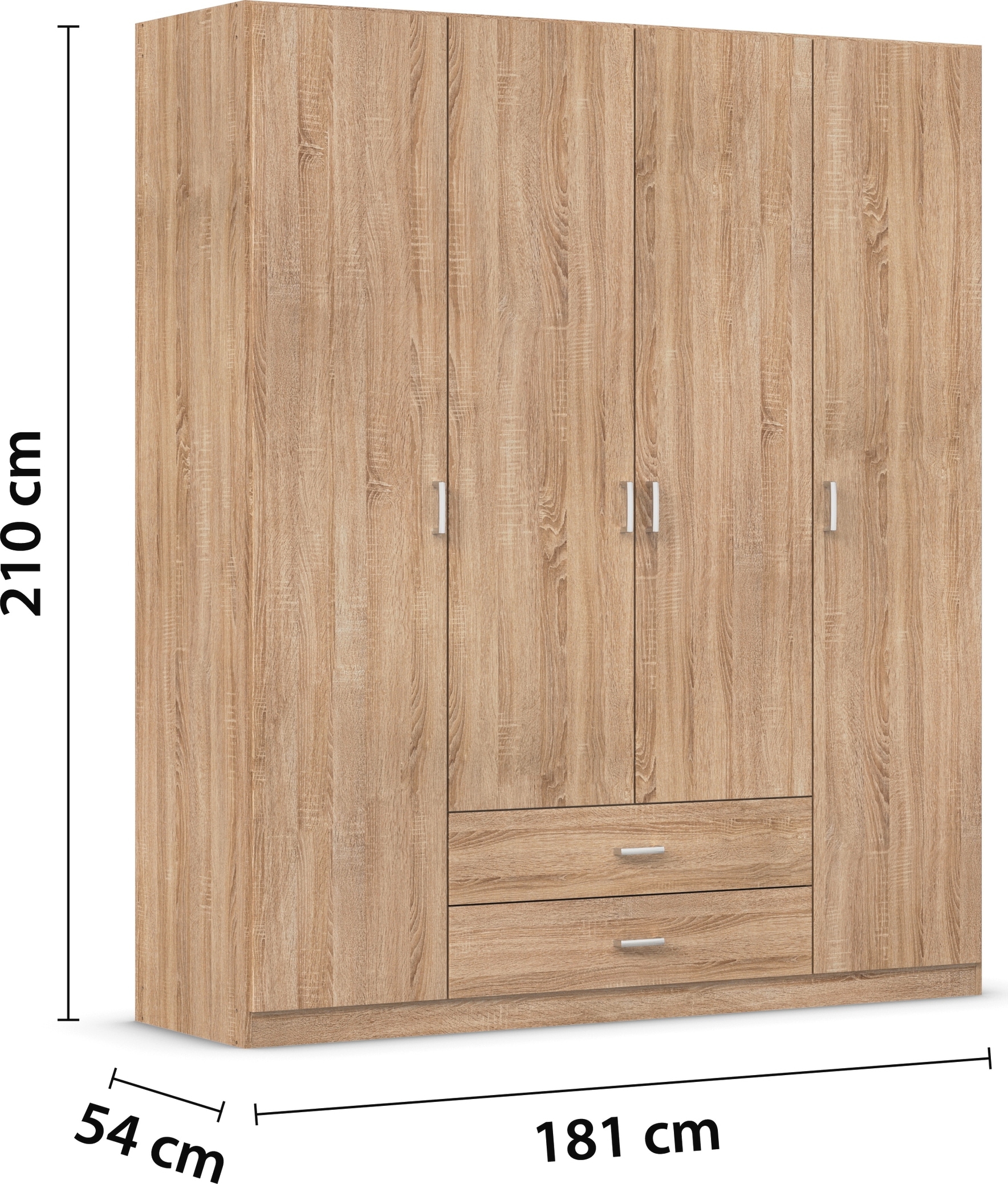 rauch Drehtürenschrank »Kleiderschrank Schrank Garderobe Wäscheschrank GAMMA in 3 Breiten«, mit 6 Schubladen, in schlichtem Design TOPSELLER MADE IN GERMANY