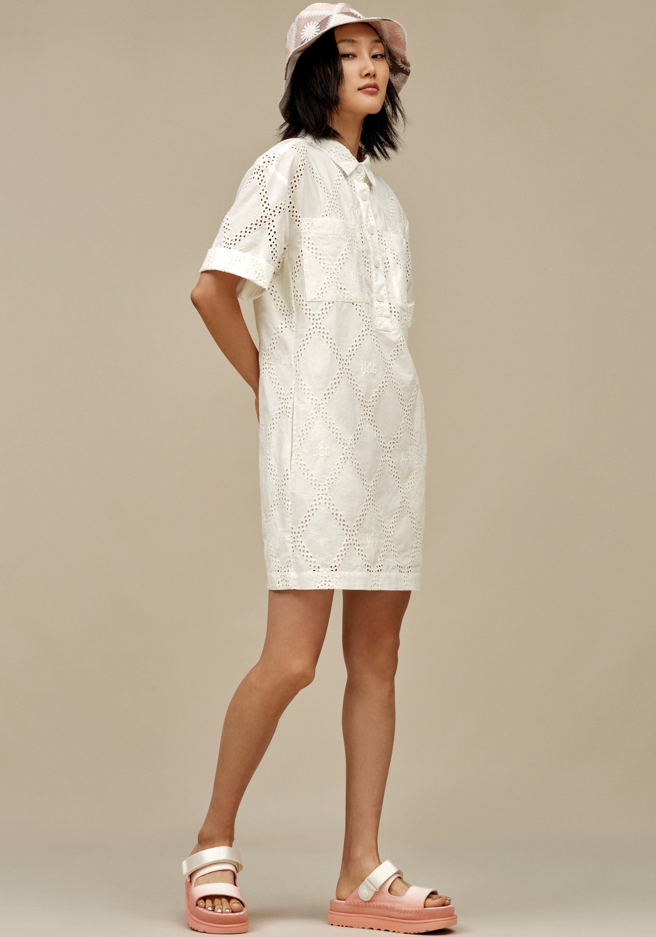 UGG Blusenkleid »Inya Dress UGGEyelet«, Mit Rundhalsausschnitt