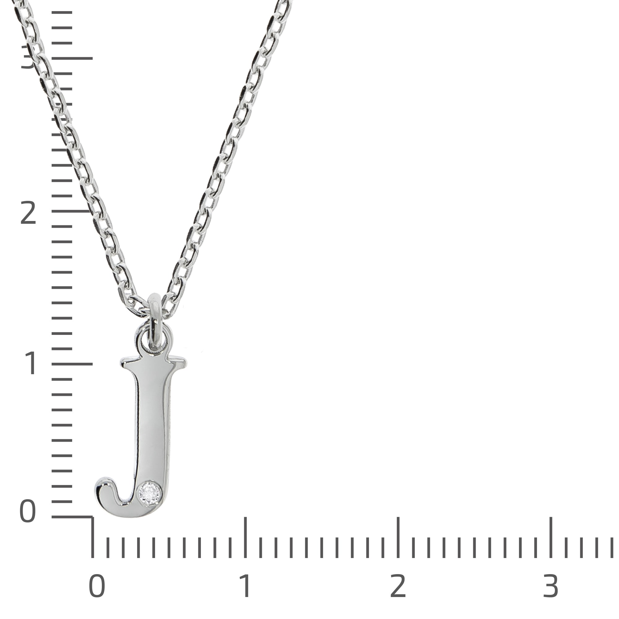 Diamonds by Ellen K. Kette mit Anhänger »Silber 925 mit 1x Diamant 0,008ct. Buchstabe J«