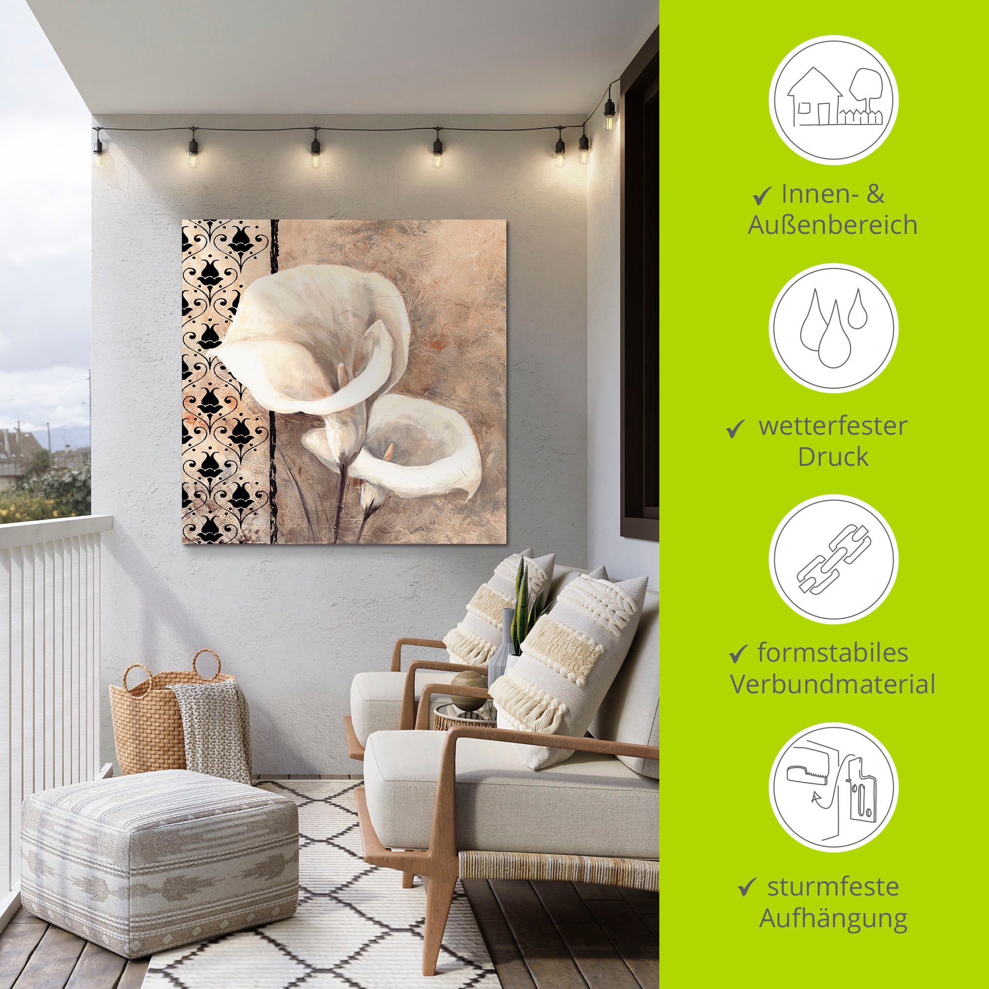 Artland Wandbild »Klassische Callas«, Blumenbilder, (1 St.), als Alubild, Outdoorbild, Leinwandbild, Poster in verschied. Größen