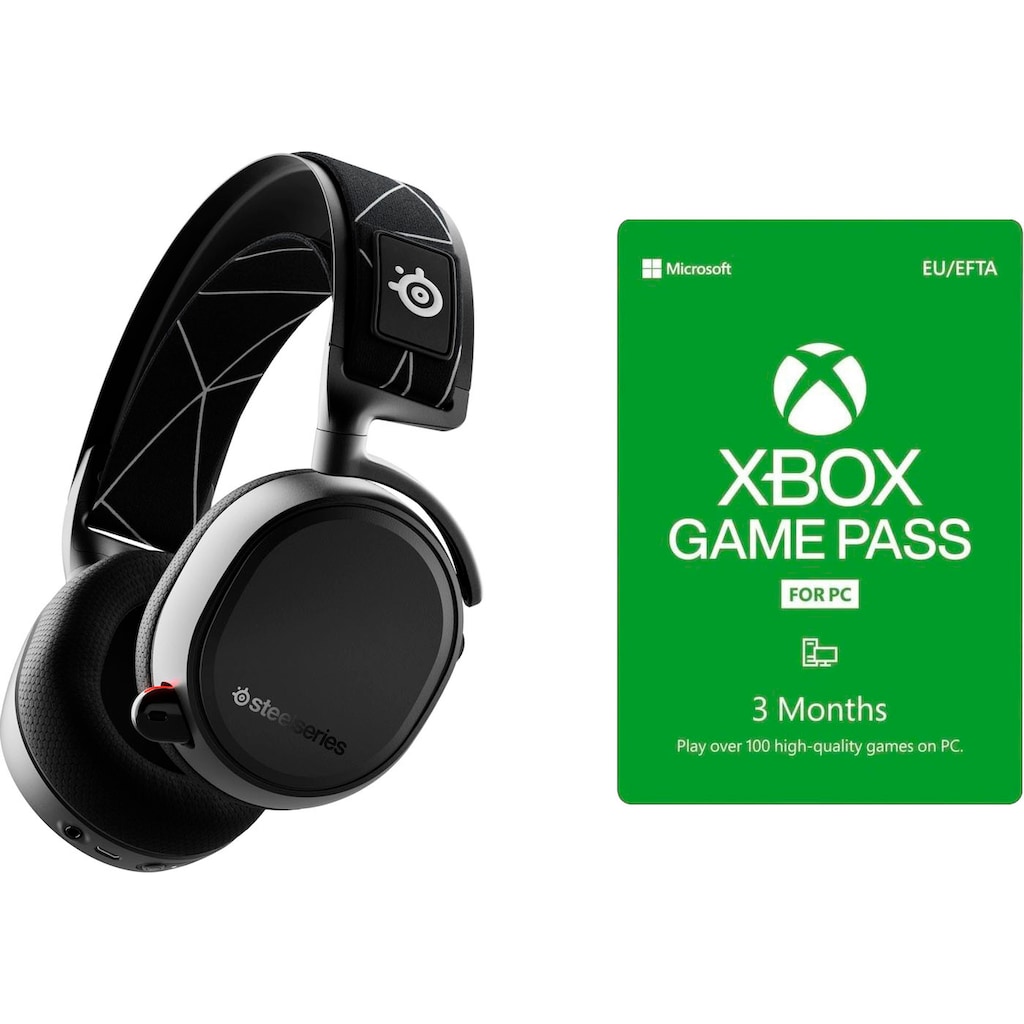 SteelSeries Gaming-Headset »Arctis 9 + Game Pass für PC«, A2DP Bluetooth-HFP-HSP-WLAN (WiFi), Rauschunterdrückung-Freisprechfunktion-integrierte Steuerung für Anrufe und Musik