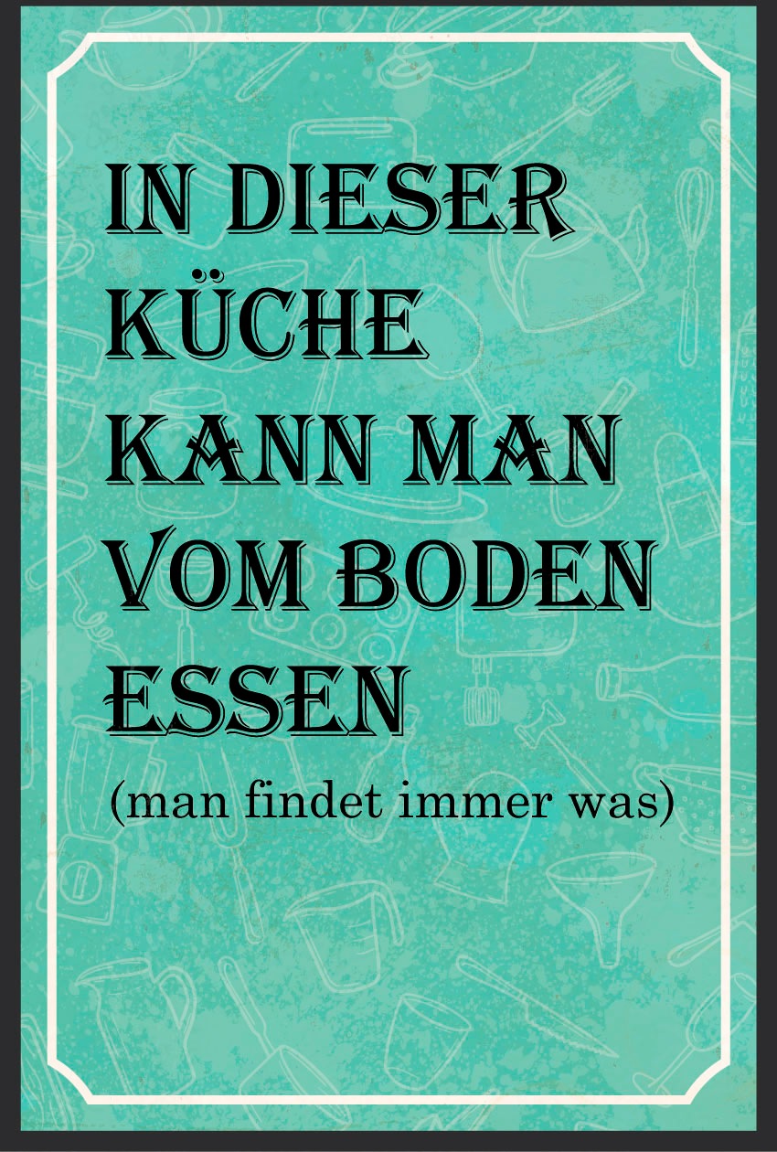 queence Metallbild »Küche«, Schriftzüge-Schriftzug, (1 St.), Stahlschilder