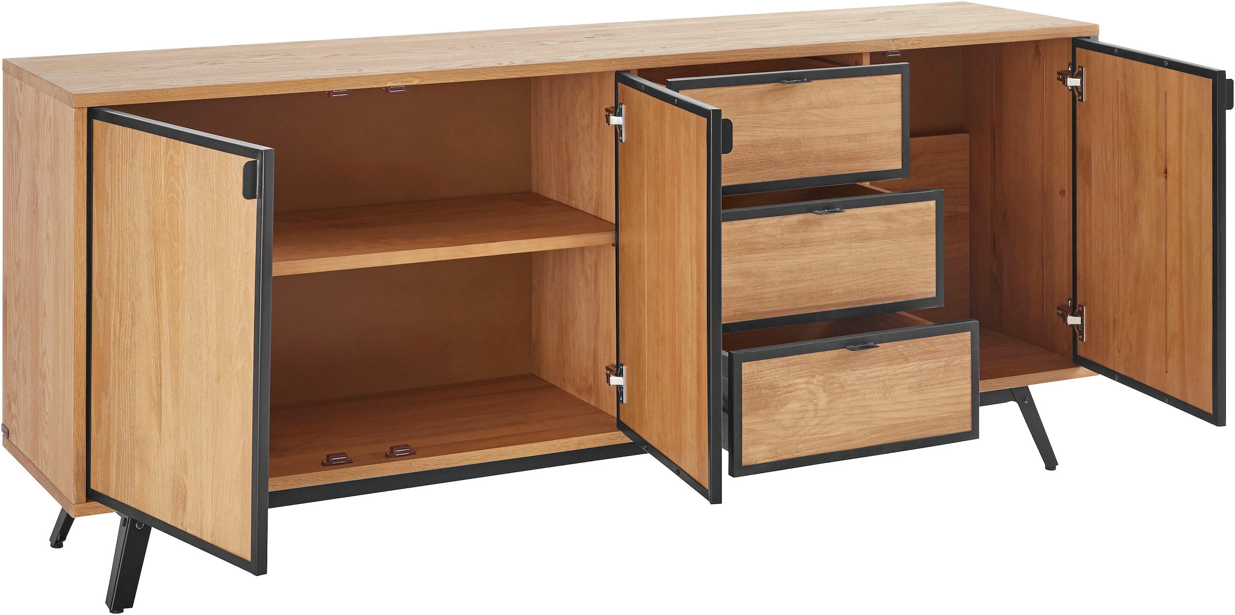INOSIGN Sideboard »Malu«, Kommode mit Magnetverschluß an den Türen, aus massivem Kiefernholz