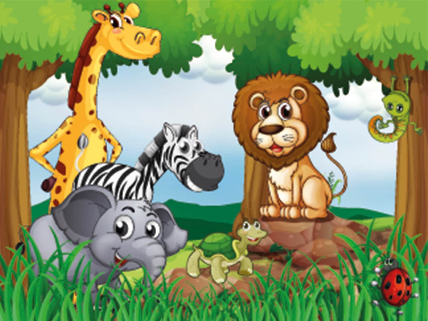 Papermoon Fototapete »Jungle Animals« glatt günstig online kaufen