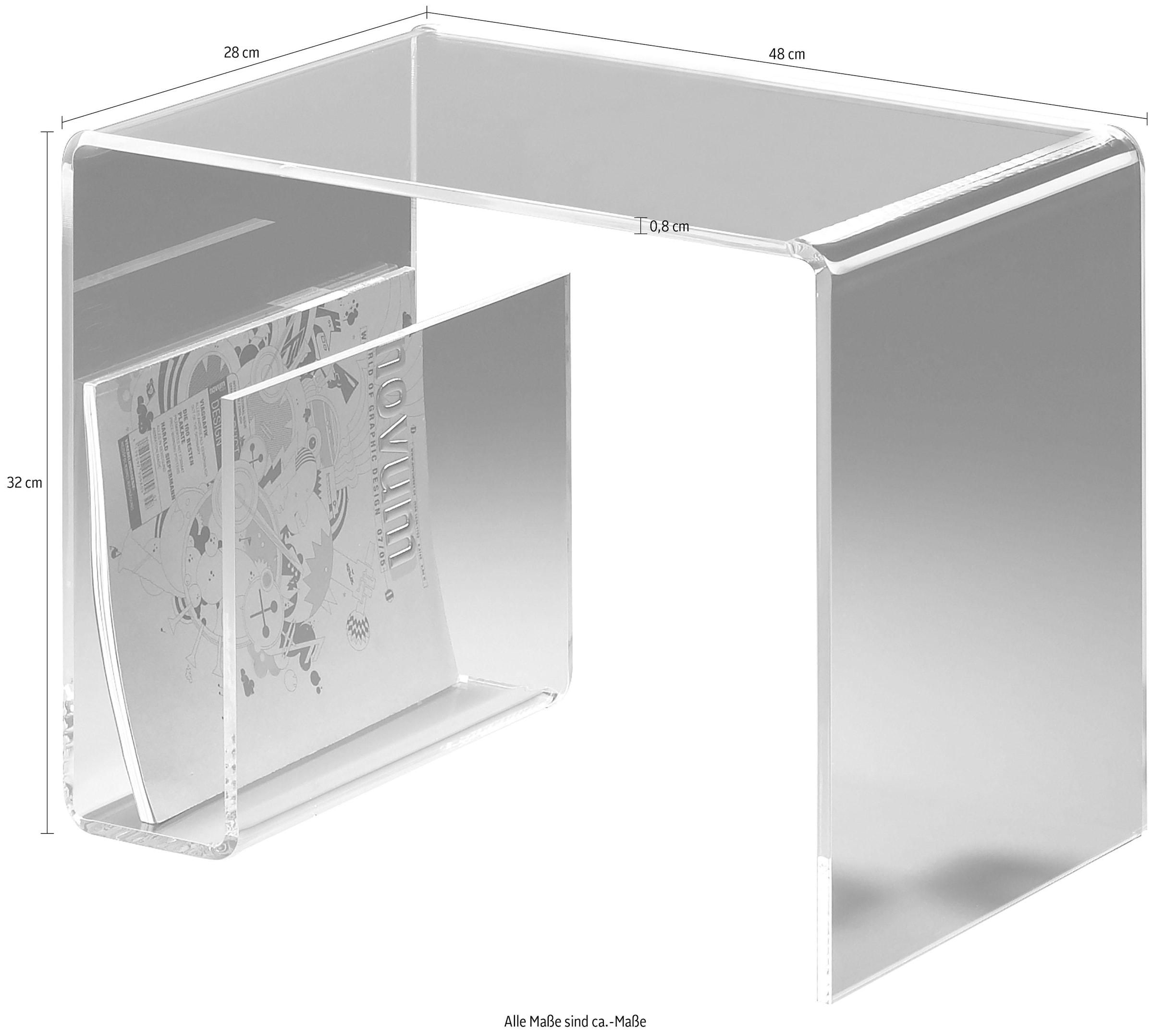 Places of Style Beistelltisch, mit Zeitungssammler, aus Acrylglas