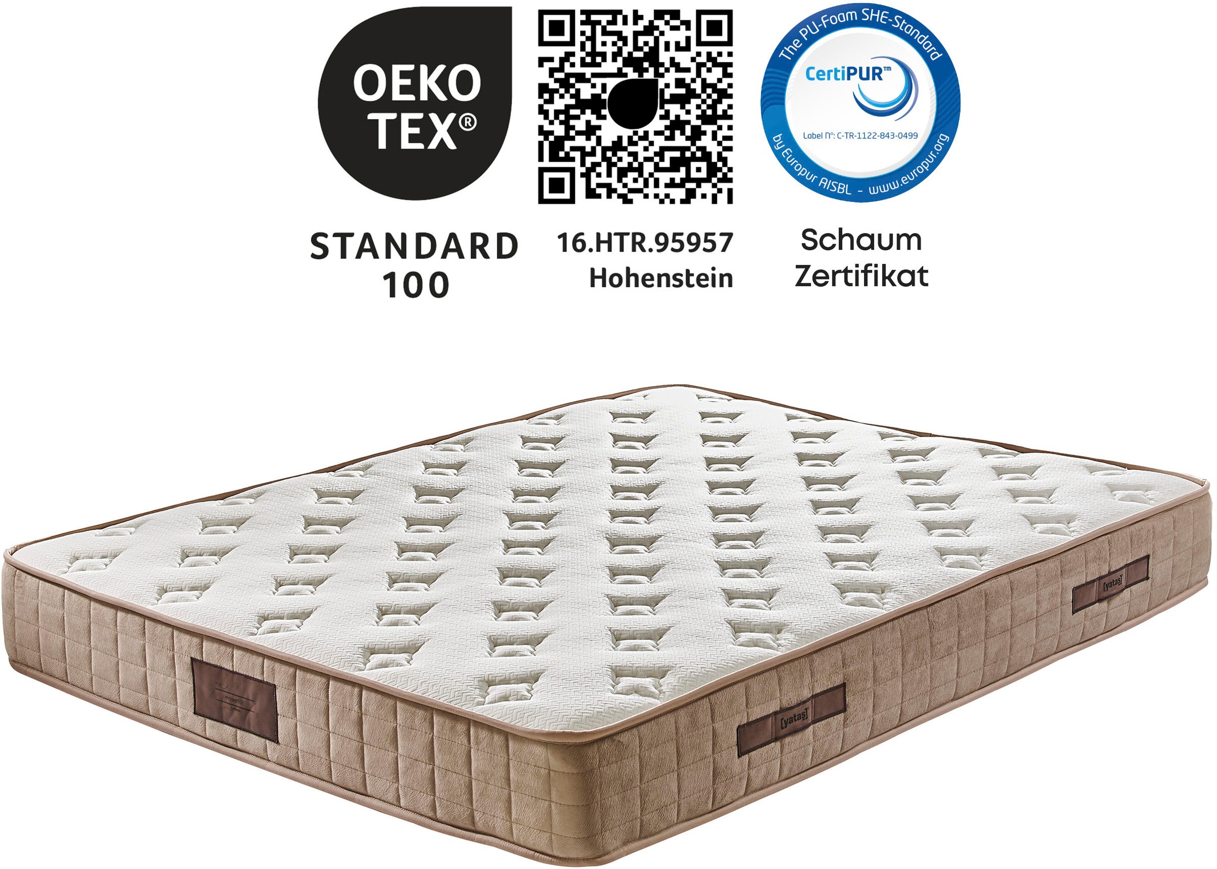 Yatas Bedding Bonnellfederkernmatratze »Majestät Luxus, Matratze 90x200, 14 günstig online kaufen