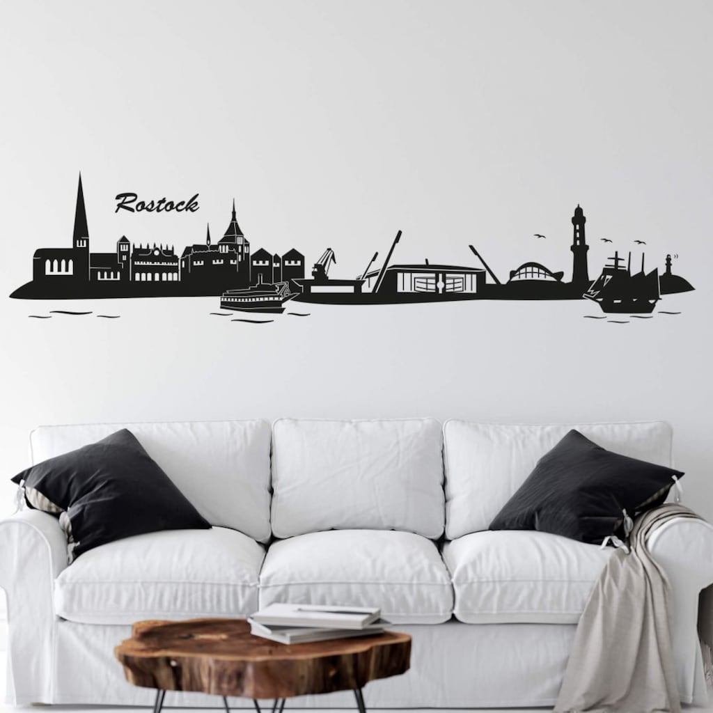 Wall-Art Wandtattoo »Stadt Skyline Rostock 120cm«, (1 St.)