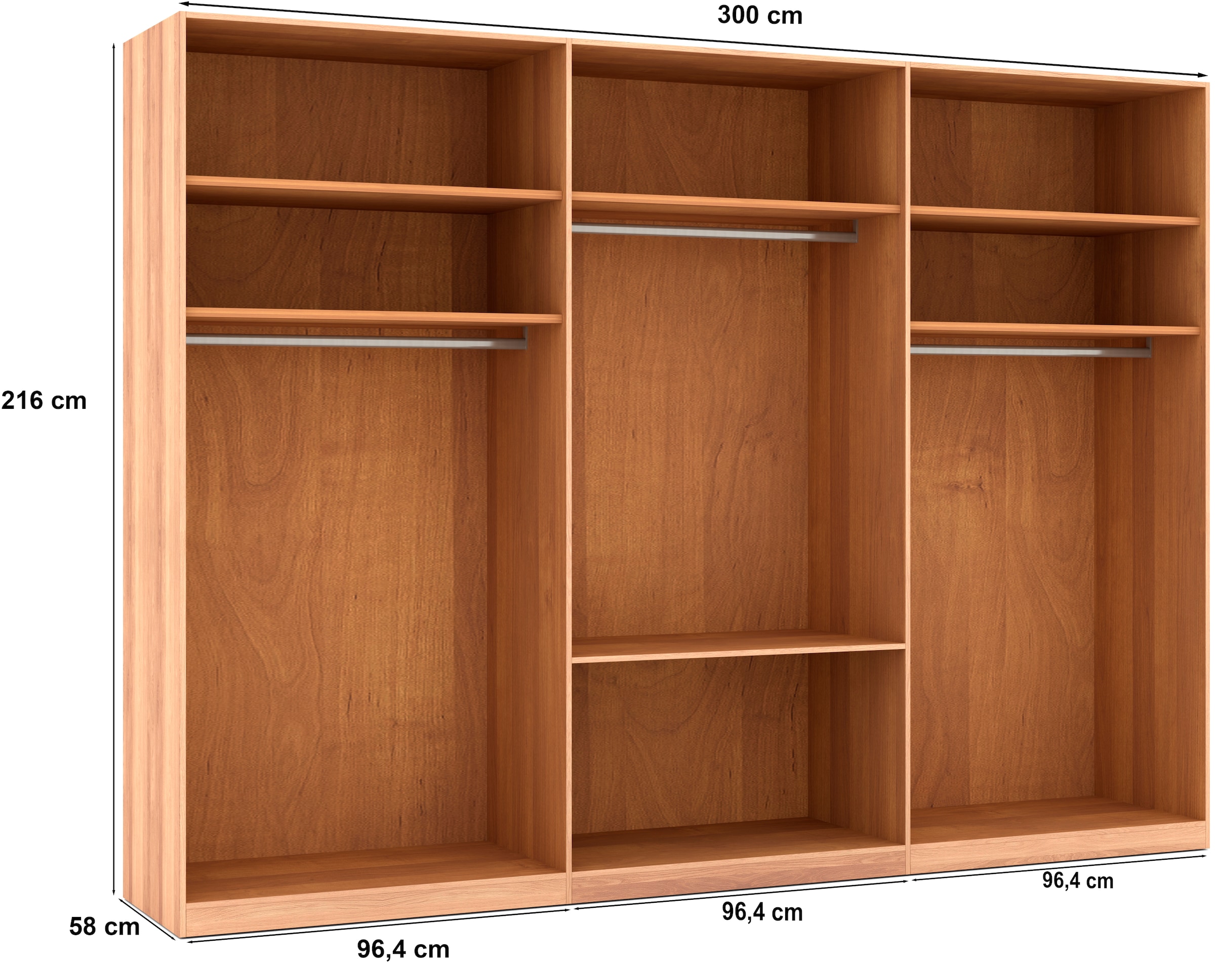 Musterring Drehtürenschrank »Sorrent, Kleiderschrank, teilmassiv Eiche«, (mit Türdämpfern, mit Schubladen, extra Böden, MADE IN GERMANY), Türen in Eiche massiv und als Parsol-Bronze-Spiegel, mit Schubkästen