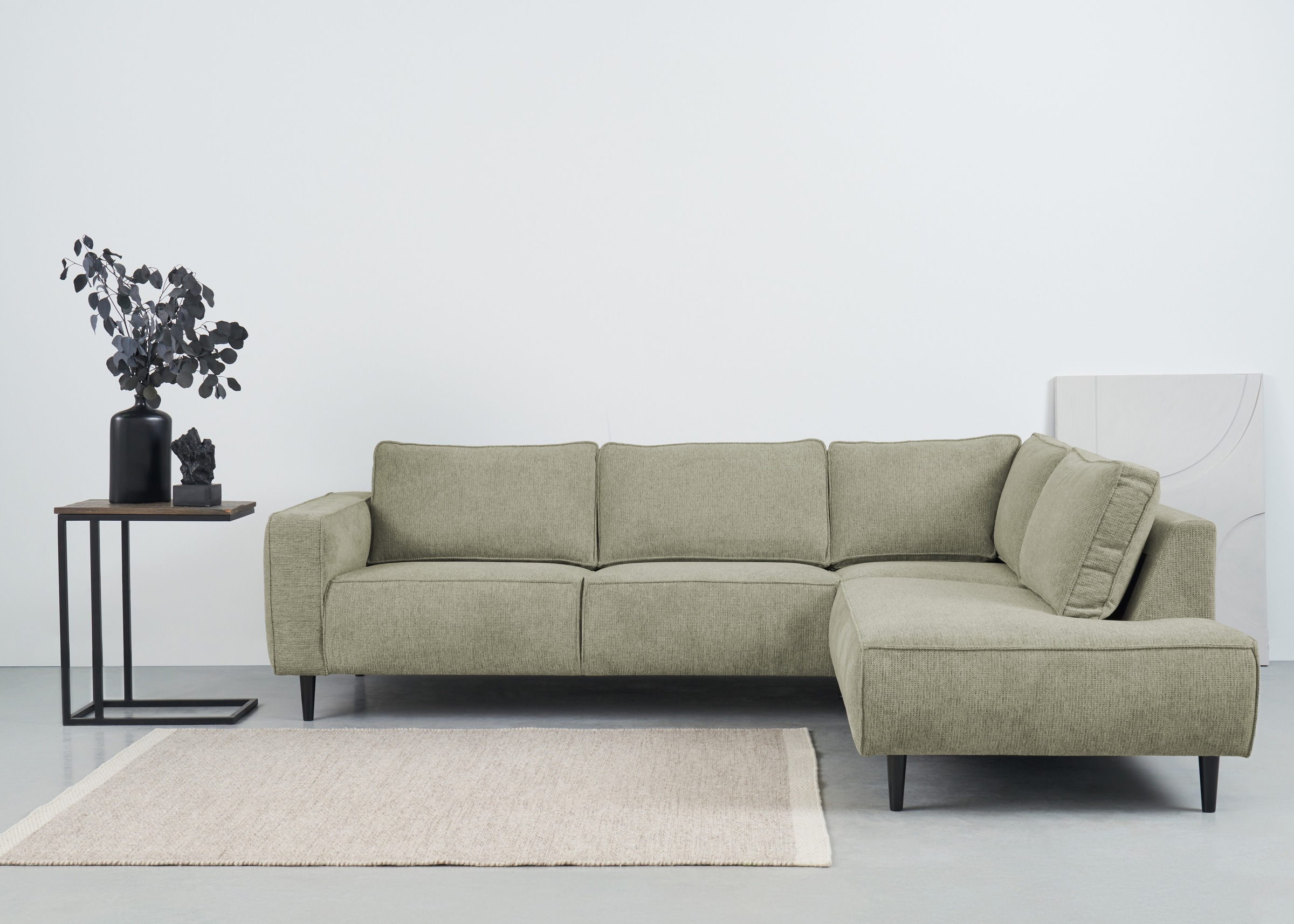 Places of Style Ecksofa »Fumone, Lederoptik oder Soft-Touch Chenille«, Brei günstig online kaufen