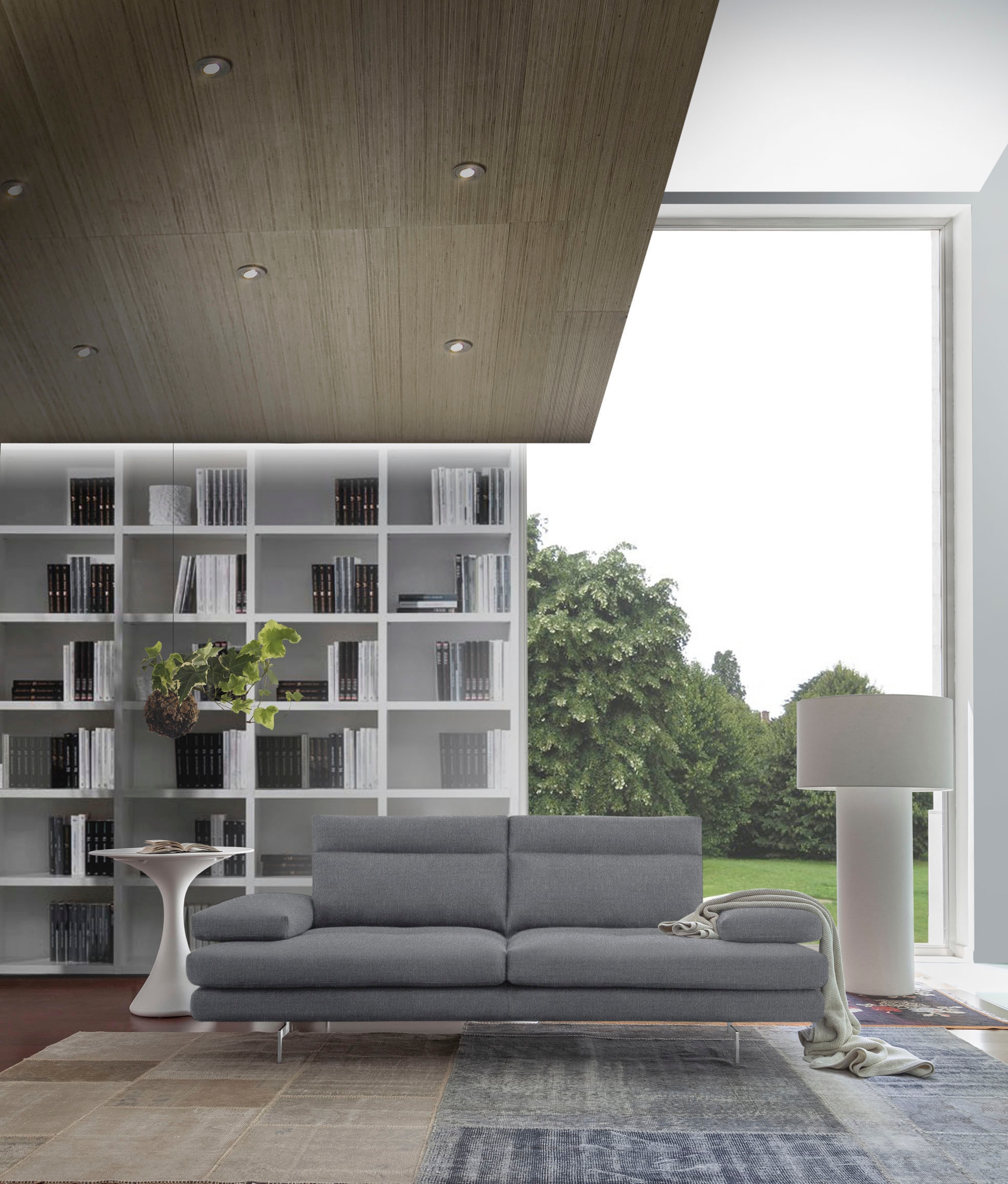 CALIA ITALIA 3-Sitzer »Toby Wing, Designsofa mit hohem Sitzkomfort, bequem und elegant« inklusive Sitztiefenverstellung, Füße in Chrom glänzend