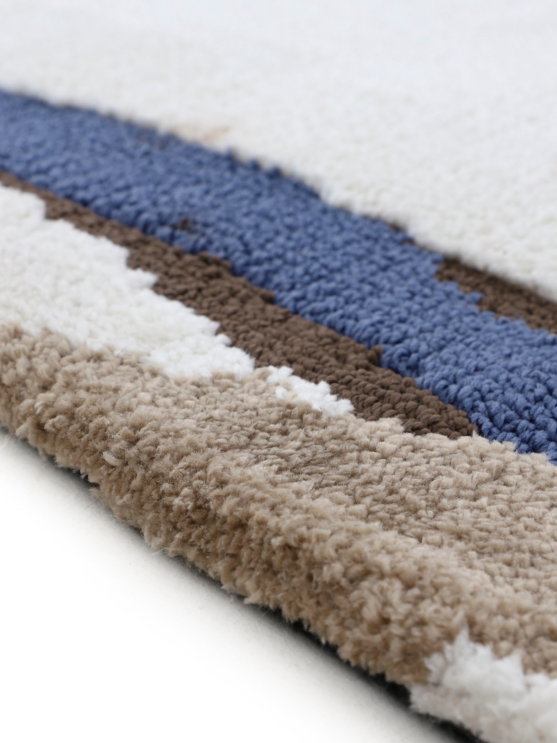 carpetfine Teppich »Holly 6«, wellenförmig, 12 mm Höhe, Uni-Farben, mit Bordüre, Wohnzimmer
