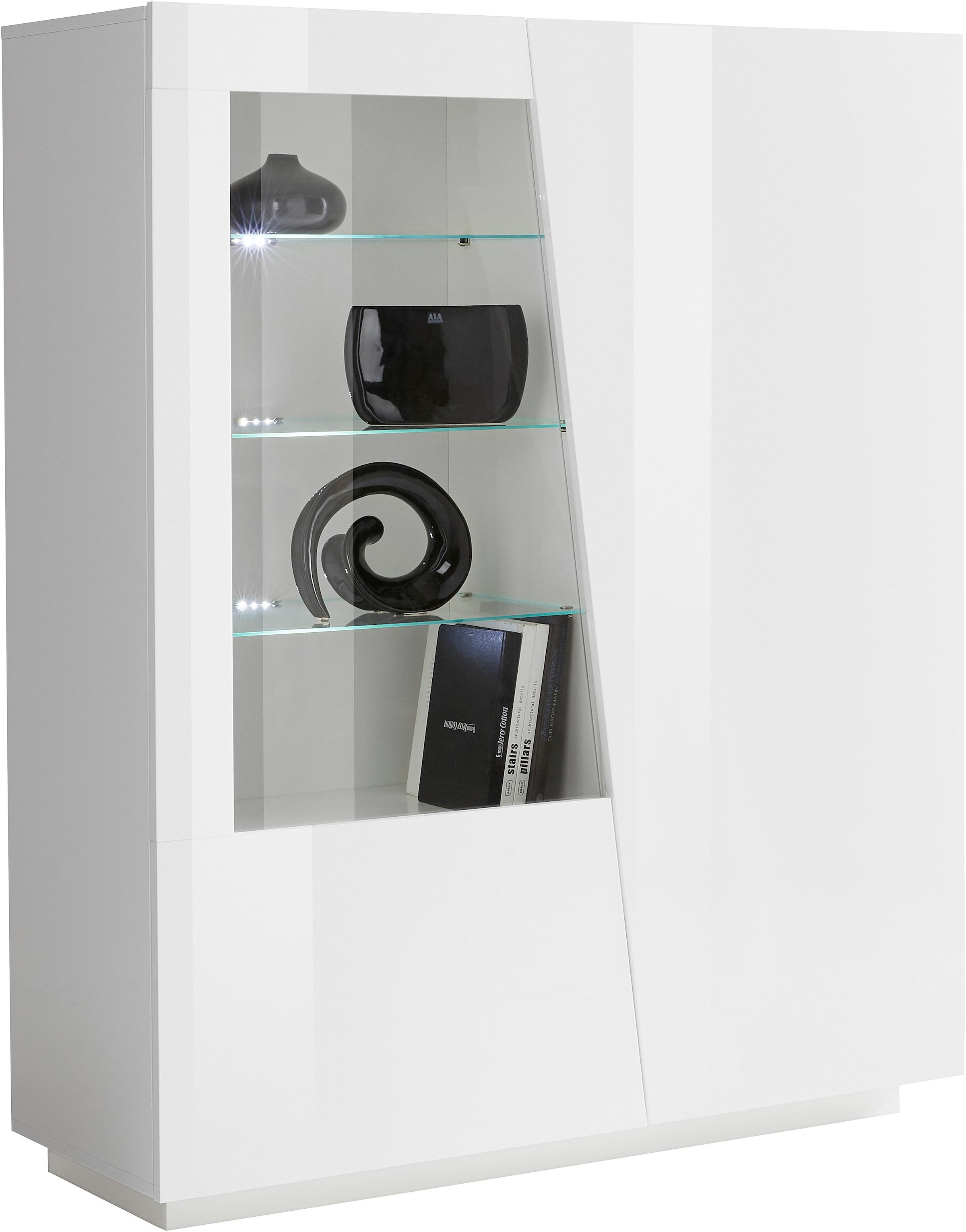 INOSIGN Highboard »Vega, Hochschrank, Hochkommode, Schrank«, mit 2 Türen mit Glaseinsatz, Höhe 146 cm