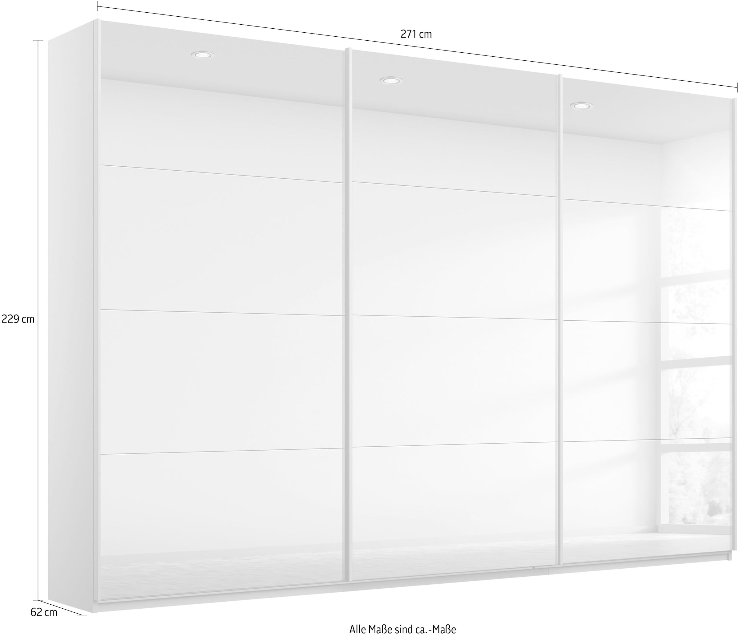 rauch Schwebetürenschrank »Kleiderschrank Schrank Garderobe ORACLE mit Spiegelfront«, inkl. Schubladen-Einsatz und extra Einlegeböden MADE IN GERMANY