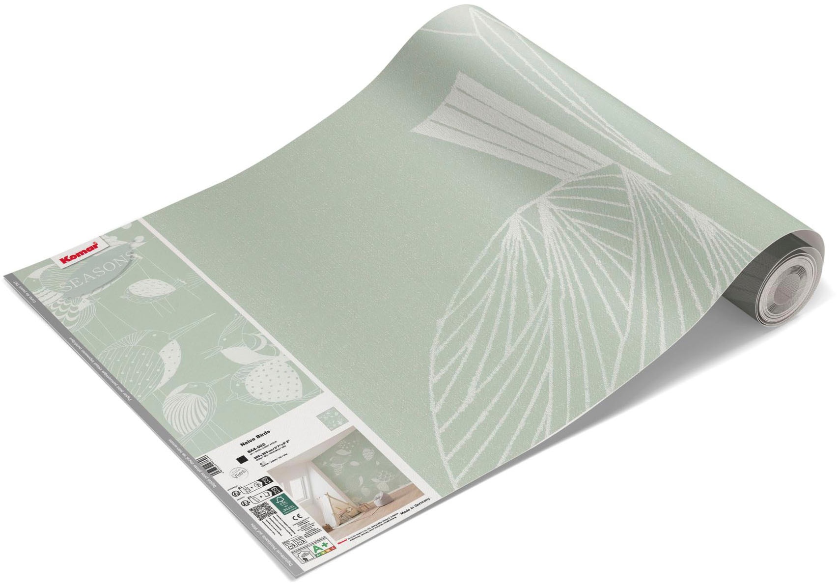 Komar Fototapete »Digitaldruck Vlies Fototapete - Naive Birds - Größe 200 x 250 cm« Motiv | bedruckt glatt