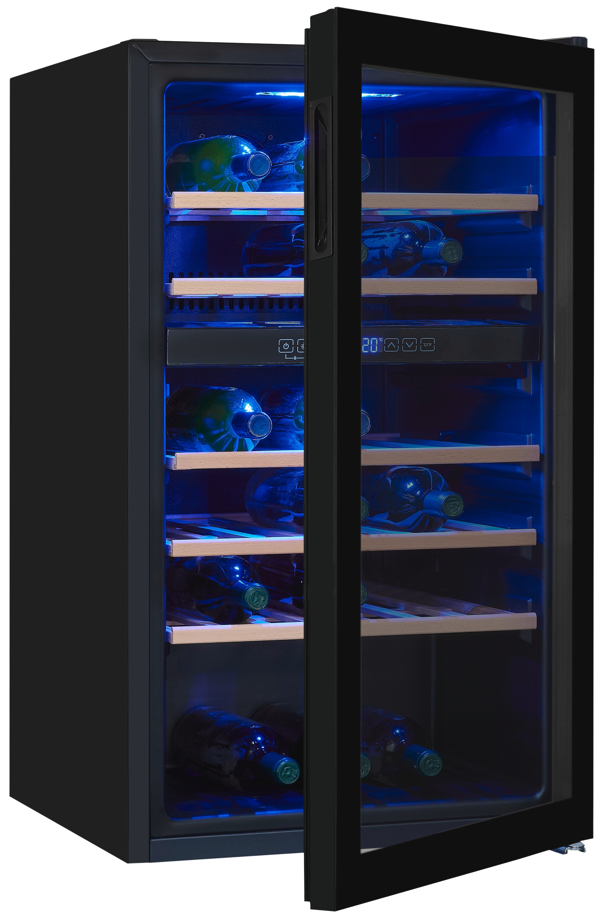 EXQUISIT Weinkühlschrank »WS2-45-GTE-160G« für 45 Stk. Standardflaschen á 075l Digitale Temperaturanzeige schwarz