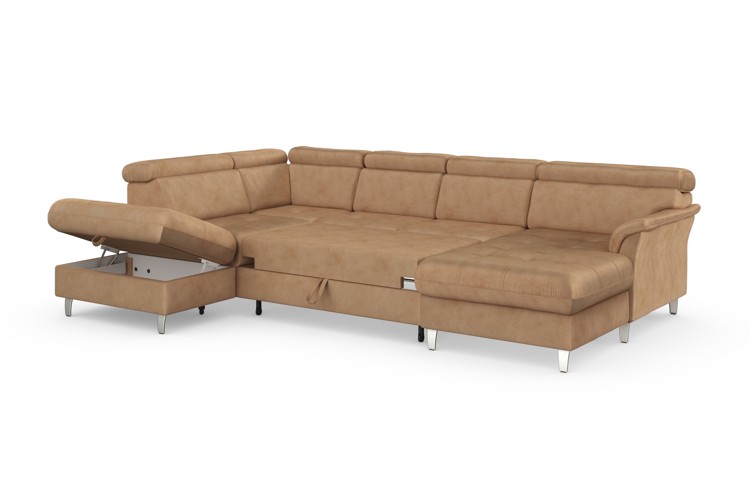 sit&more Wohnlandschaft »Marano U-Form«, inklusive Kopfteilverstellung, wahlweise mit Bettfunktion, Bettkasten