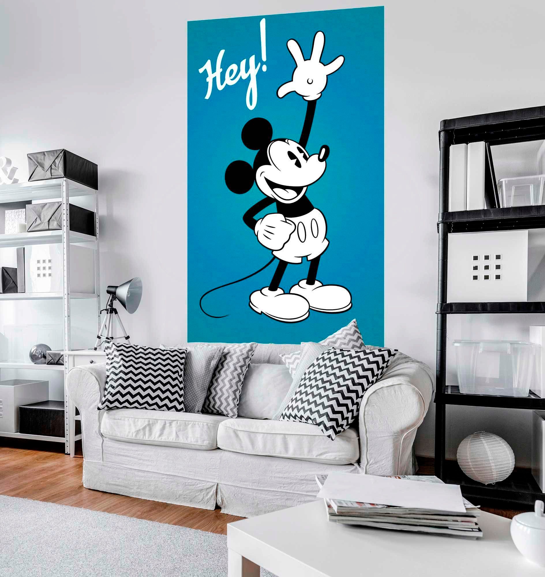 Komar Vliestapete »Digitaldruck Vlies - Mickey - Hey - Größe 120 x 200 cm«, bedruckt, Kinderzimmer