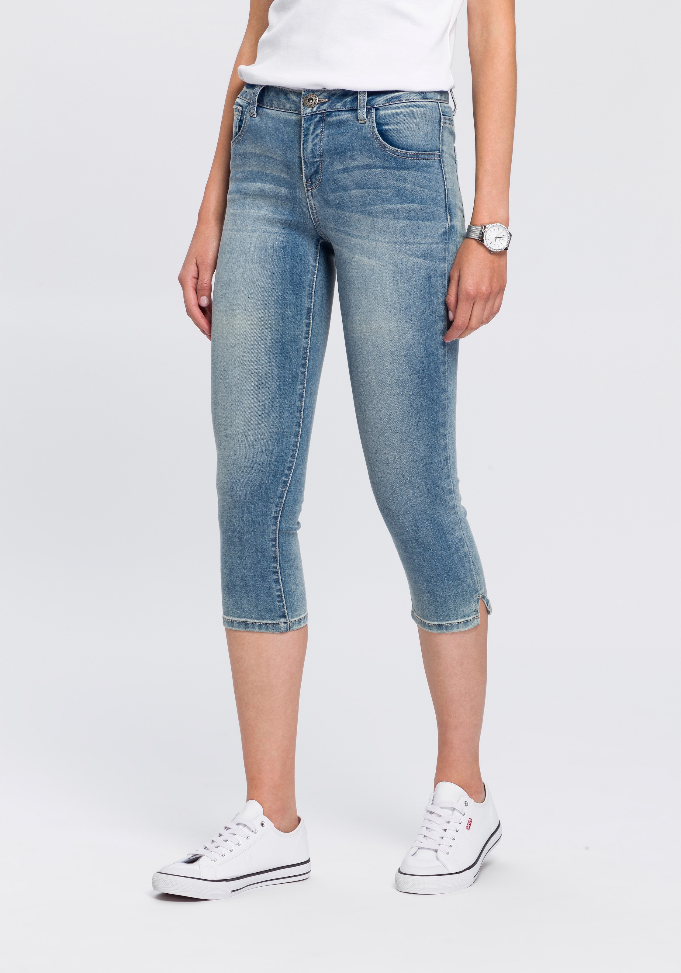 Arizona Caprijeans »Ultra-Stretch«, Mid-Waist im Online-Shop kaufen | High Waist Jeans