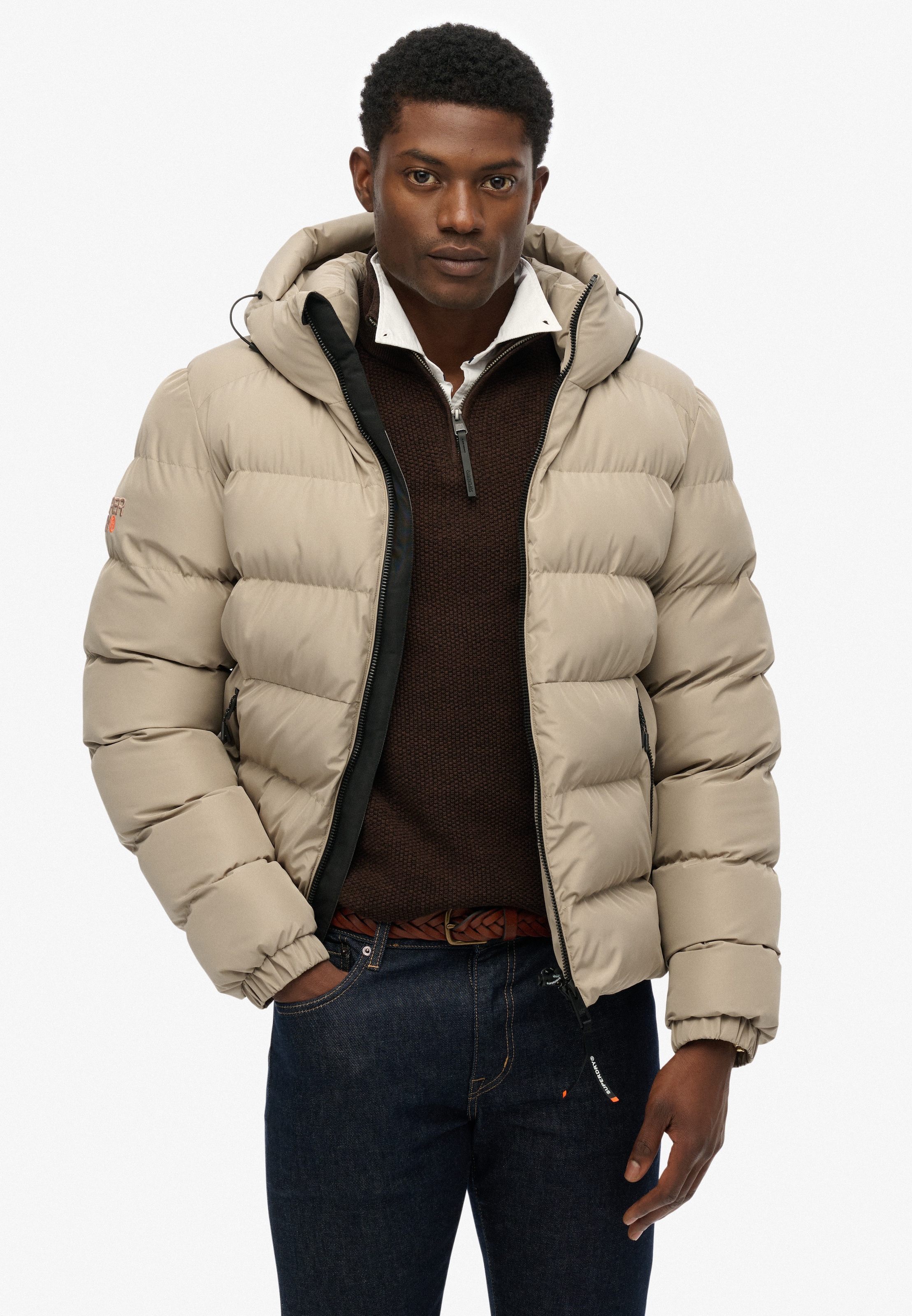 Superdry Steppjacke »HOODED SPORTS PUFFER JACKET«, mit Kapuze