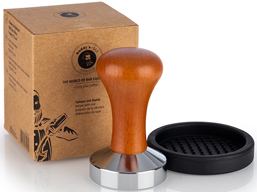 Buddy's Tamper »Buddy´s Bar - Barista Edition«, (Set, 2 tlg.), Premium, Kaffee Verdichter, rostfreier Edelstahl, Holzgriff