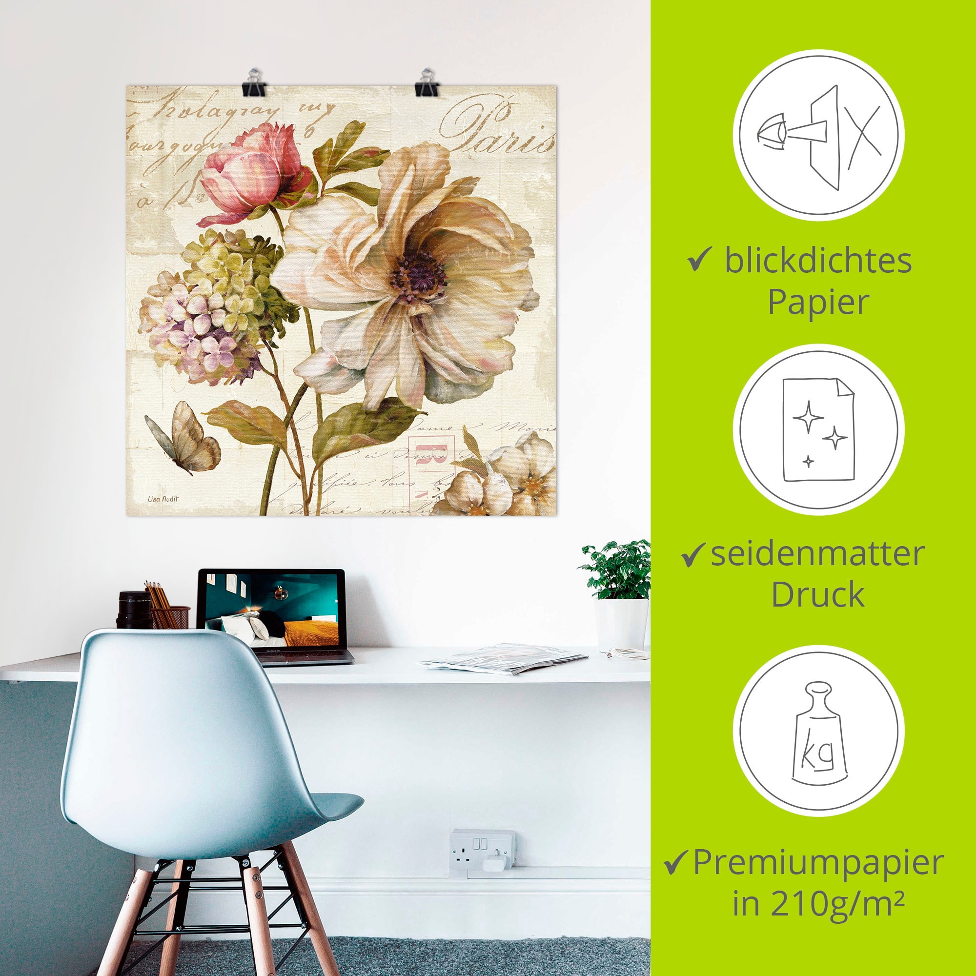 Artland Wandbild »Blumen II«, Blumen, (1 St.), als Leinwandbild, Poster, Wandaufkleber in verschied. Größen