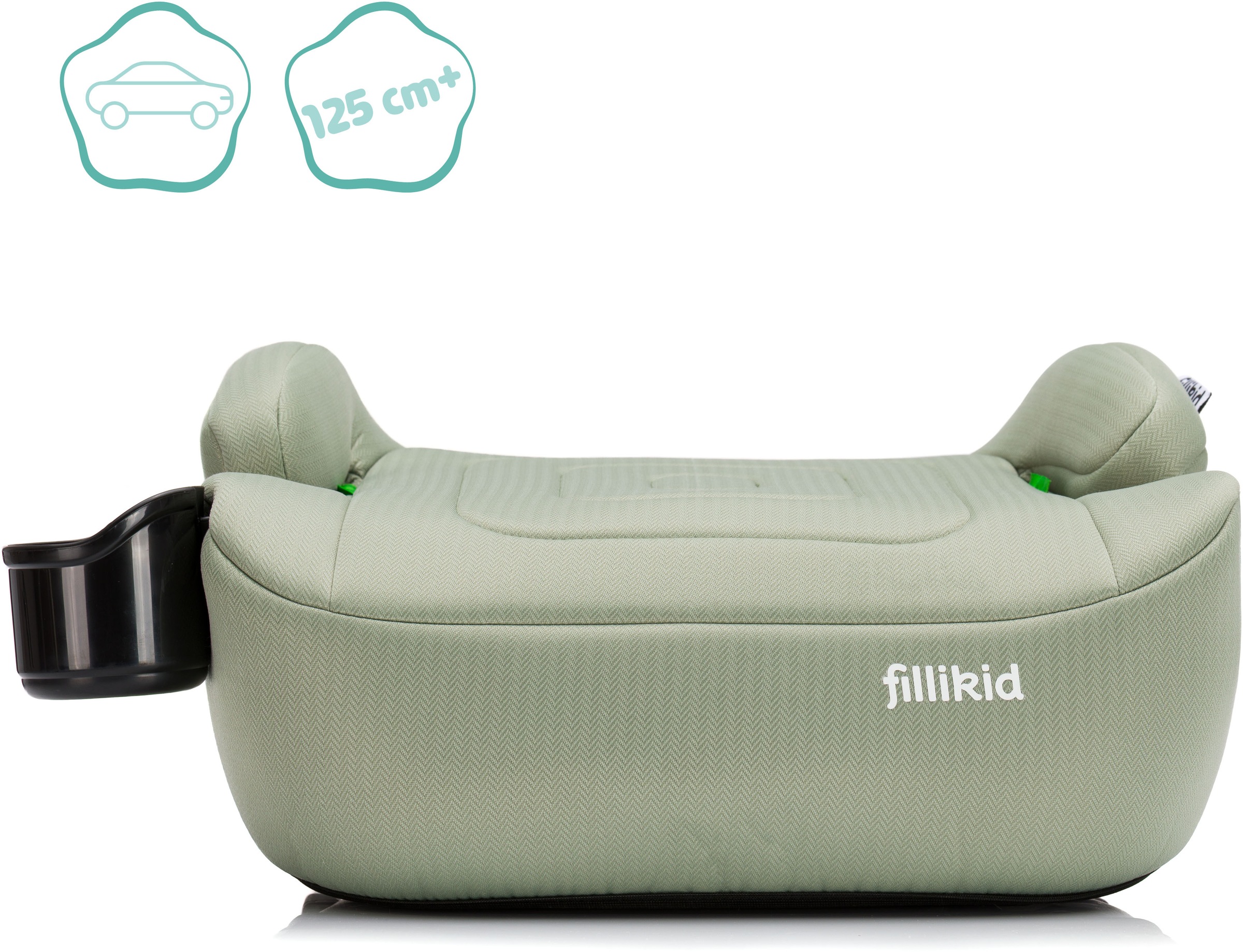Fillikid Kindersitzerhöhung »Flip Deluxe, Auto mit verstellbarem Iso-Fix« mit Flaschenhalter