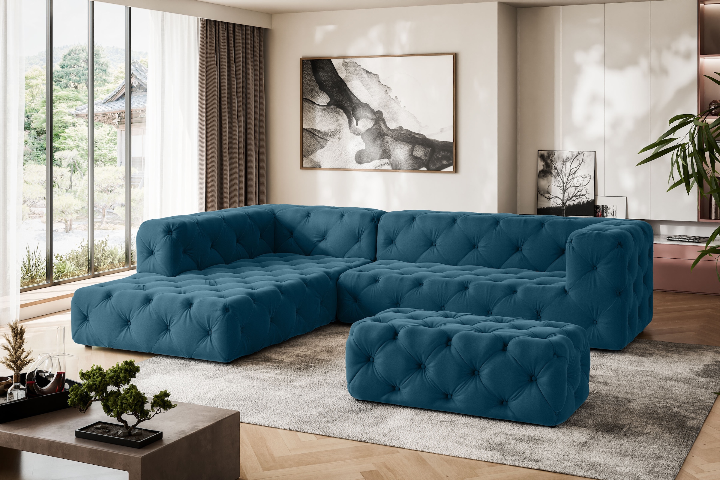 Home affaire Ecksofa »FOLLINA« L-Form, mit klassischer Chesterfield-Knopfhe günstig online kaufen