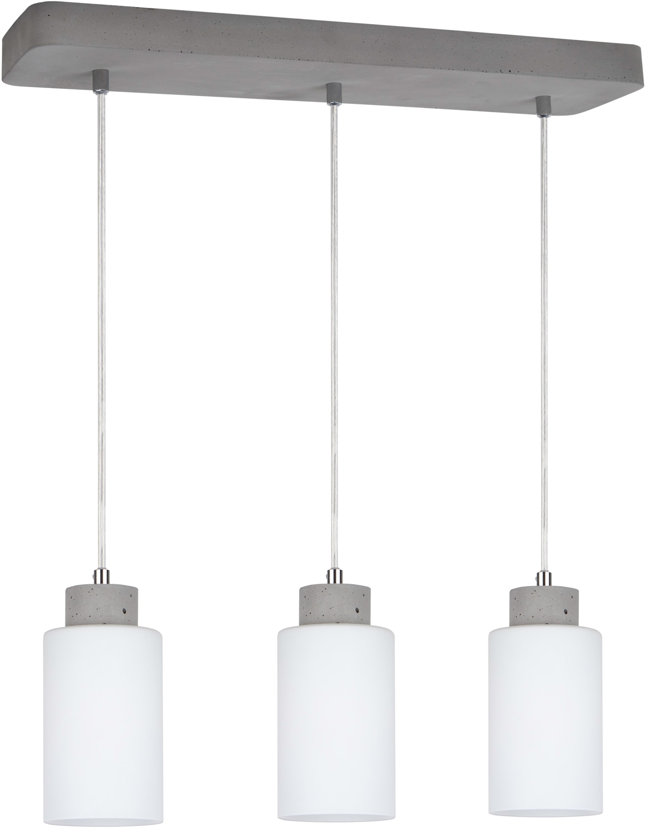 SPOT Light Pendelleuchte »KARLA«, 3 flammig-flammig, Hängeleuchte,  Lampenschirm aus hochwertigen Glas, Betonelemente auf Rechnung bestellen | Tischlampen