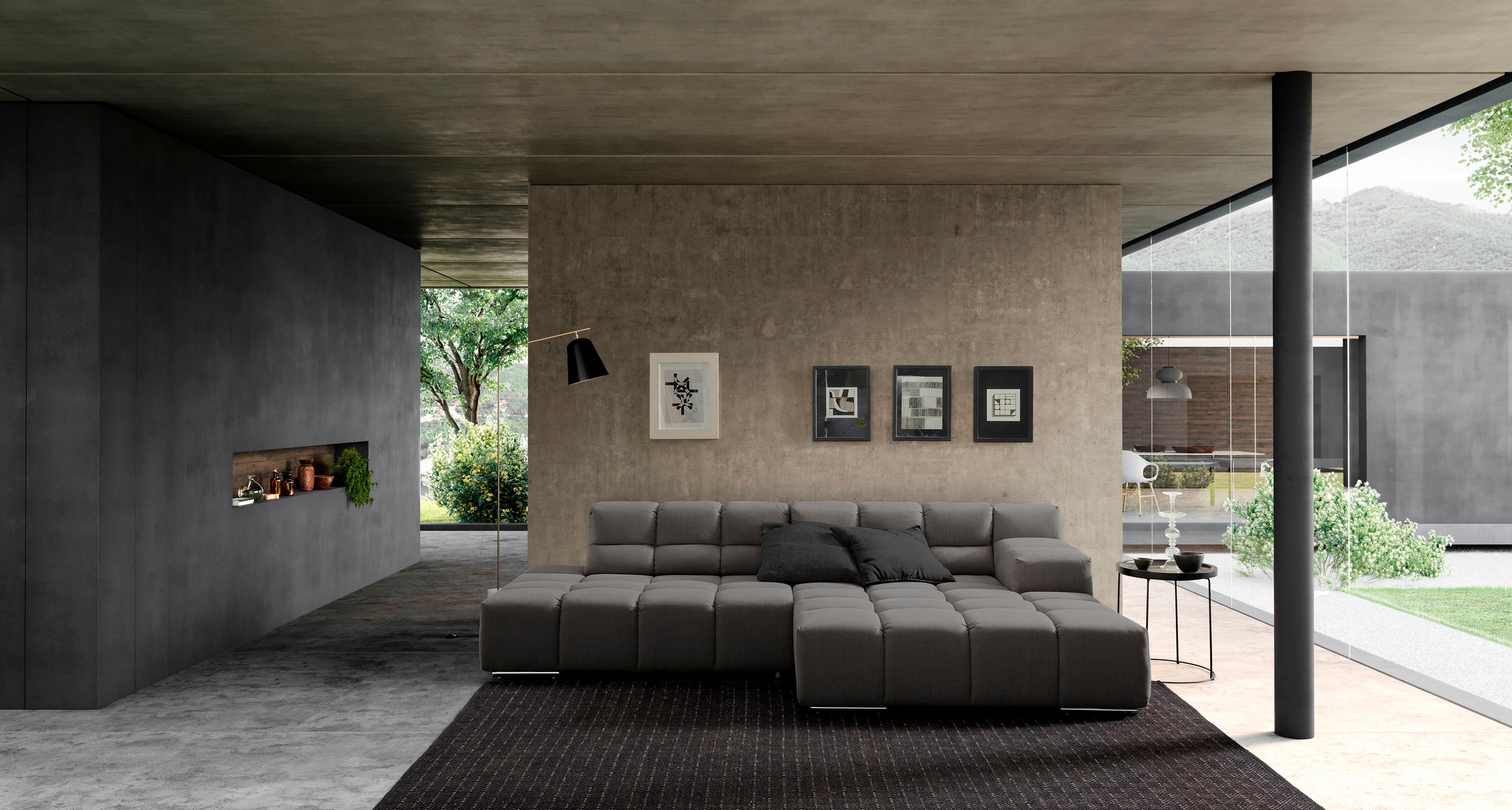 designwerk Ecksofa »Temple L-Form, tolles Designsofa«, mit Sitztiefenverstellung
