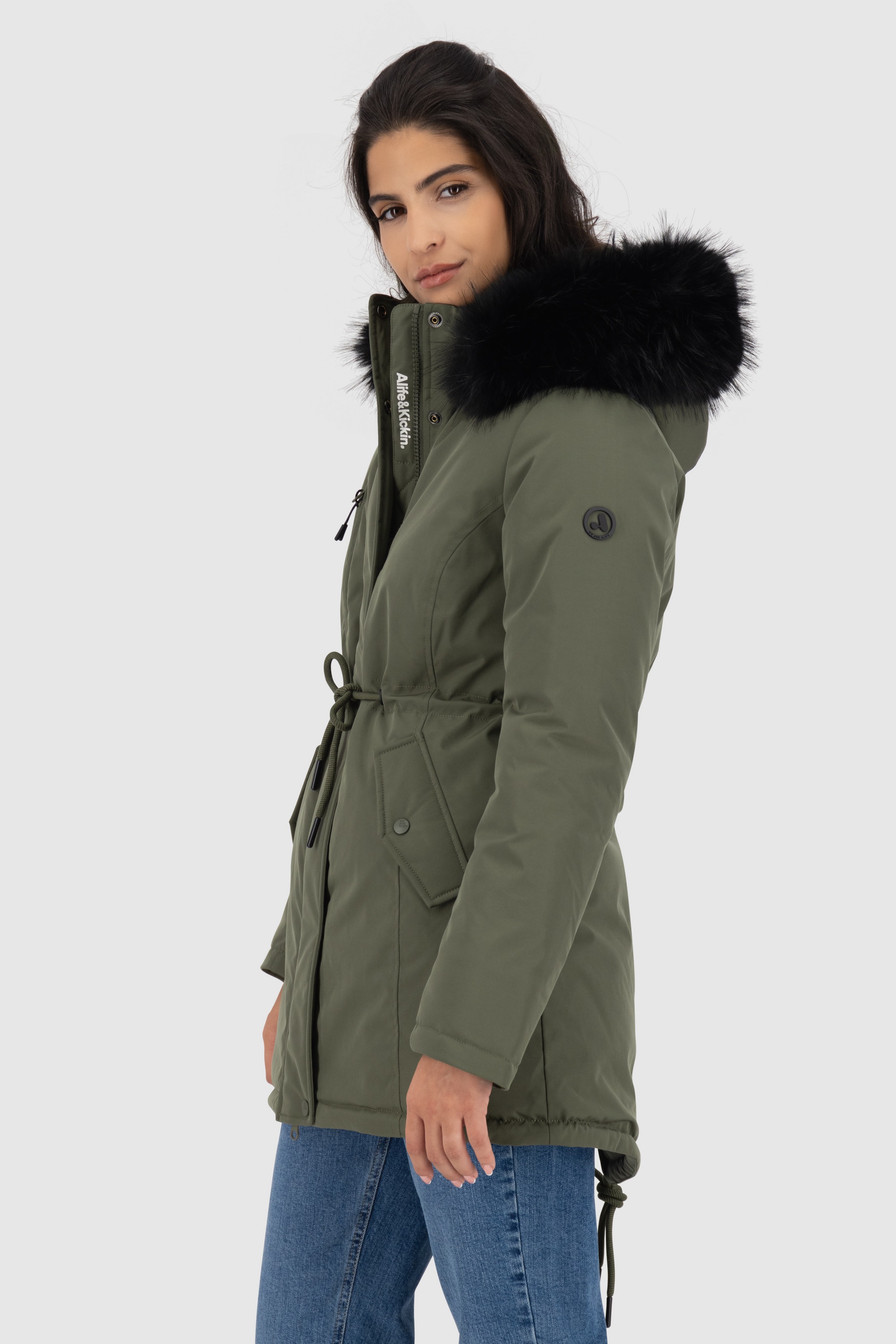 Alife & Kickin Winterjacke »Damen KierseyAK A«, Kurzer Mantel mit weichem Teddy-Innenfutter und abnehmbarer Kapuze