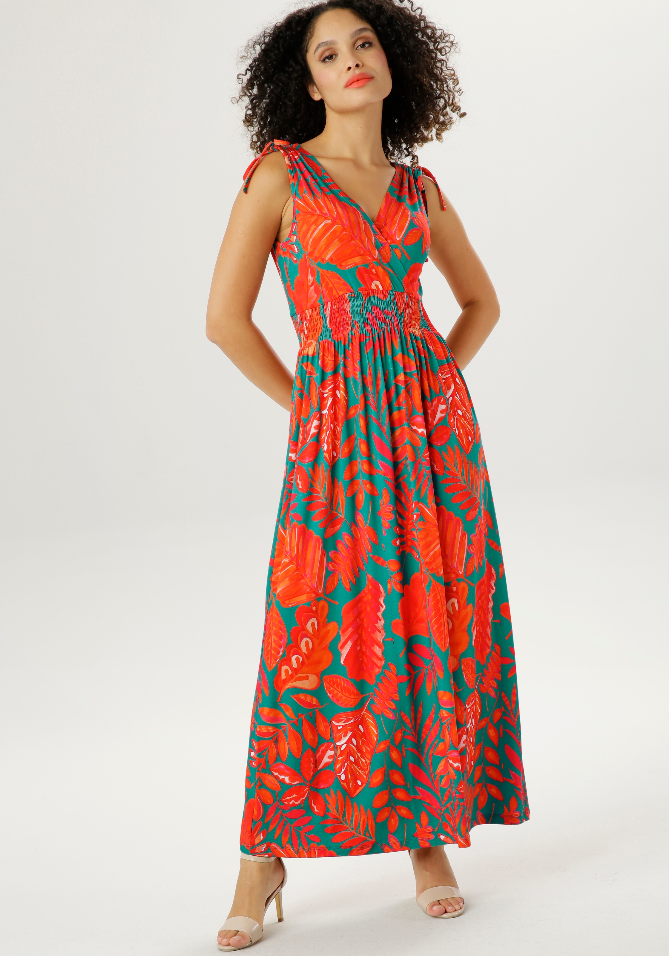 Aniston SELECTED Sommerkleid, mit breiten Trägern zum Raffen