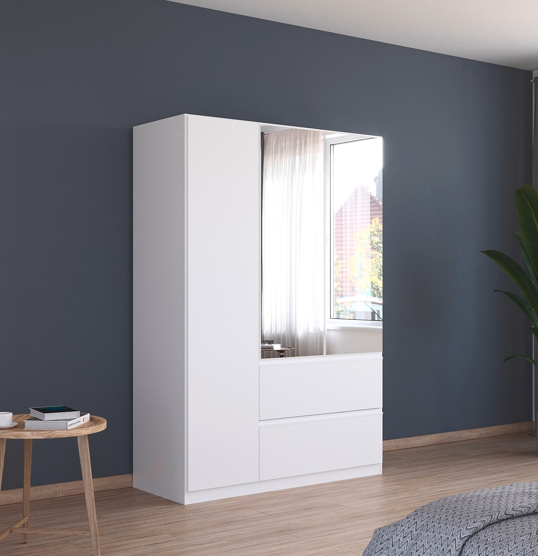rauch Drehtürenschrank »Kleiderschrank Schrank Garderobe Wäscheschrank COSTA in 3 Breiten«, mit Spiegel, grifflose Front und Push-to-Open Funktion MADE IN GERMANY