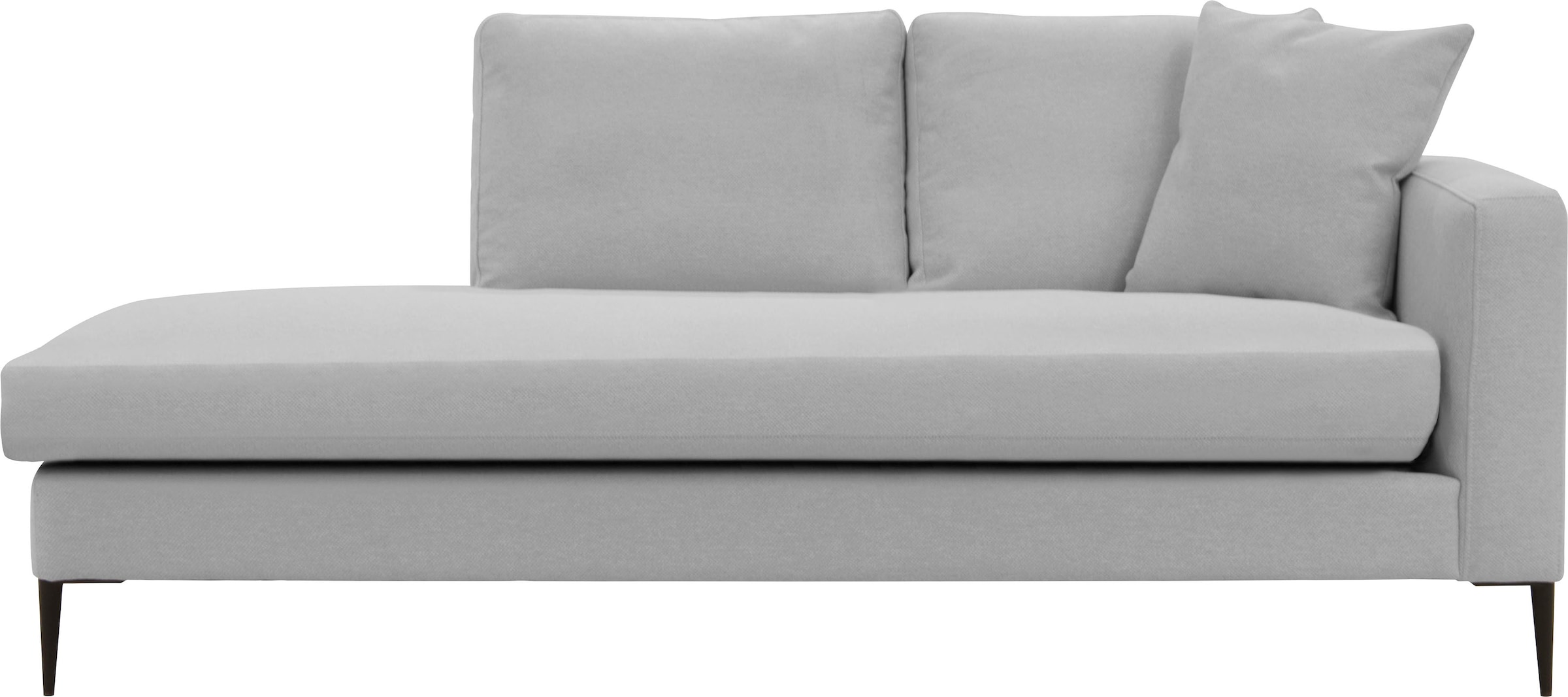 Leonique Recamiere »Cozy Chaiselongue, Maße B/T/H: 195/97/80 cm«, mit losen Kissen und Metallbeinen, Armlehne links oder rechts wählbar