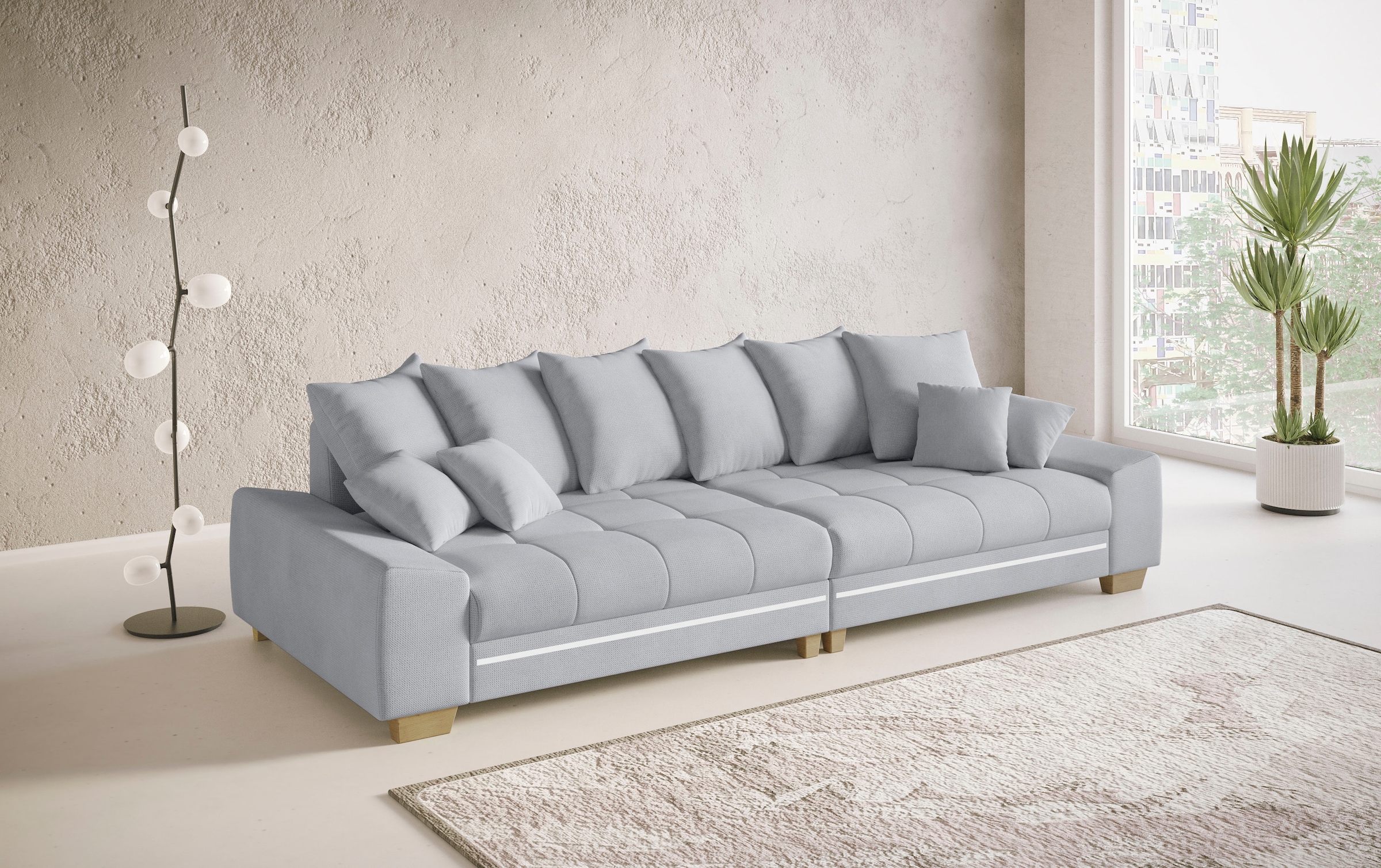 Mr. Couch Big-Sofa »Nikita II«, mit RGB-LED Beleuchtung, wahlweise mit Kaltschaum