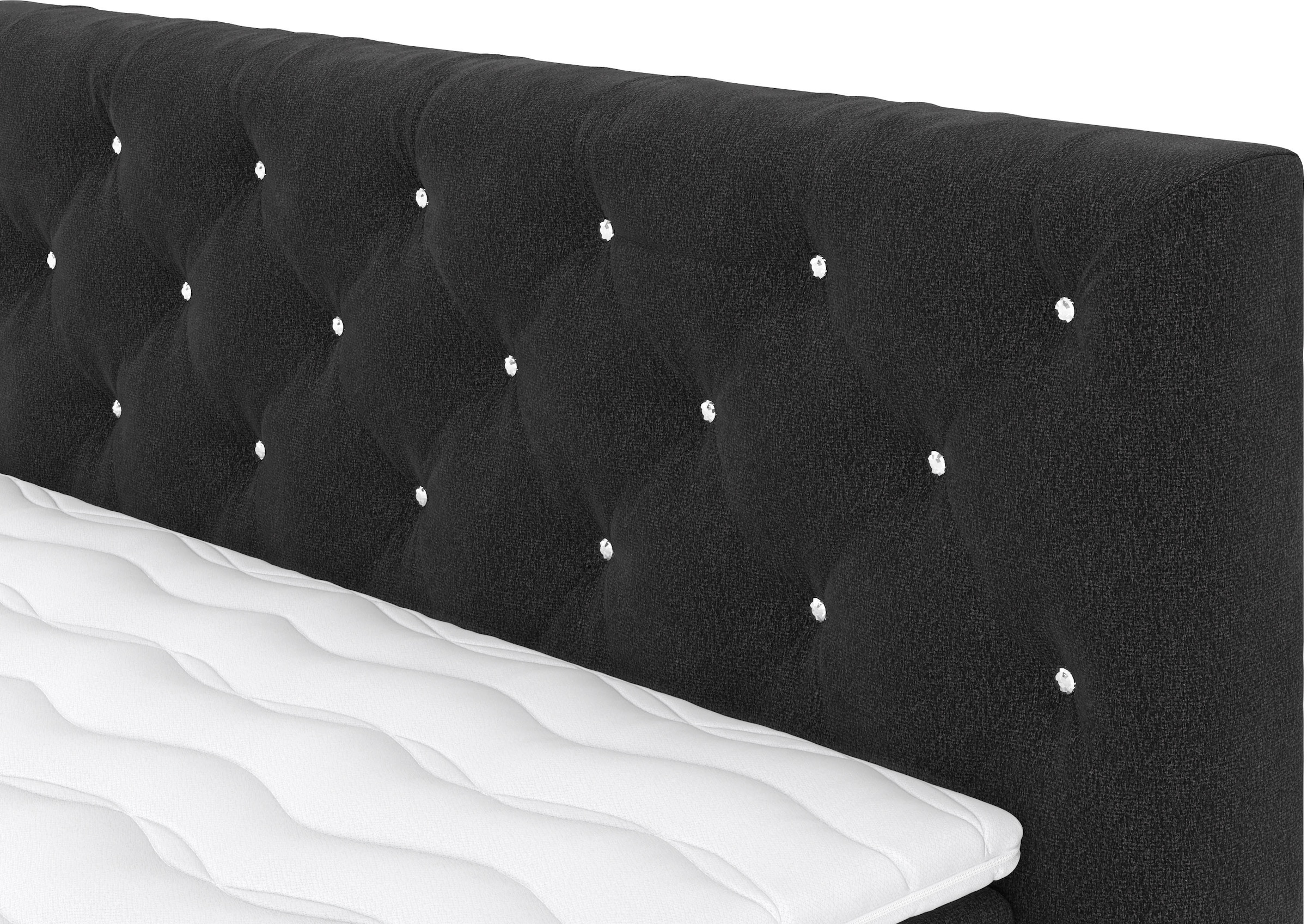 COTTA Boxspringbett »Castle«, mit Strasssteinen im Kopfteil, inkl. Topper